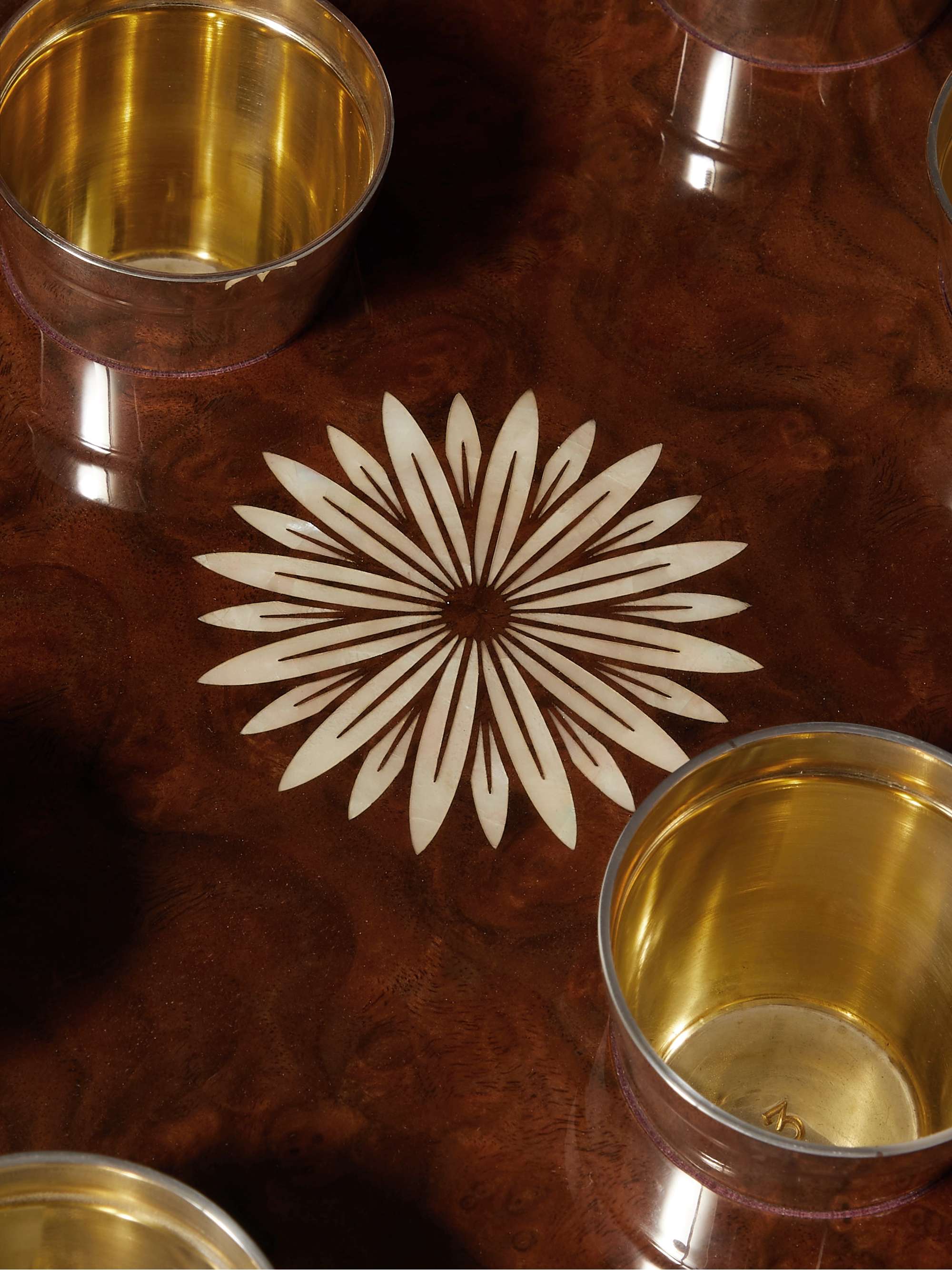 PURDEY Marquetry Wood and Silver Shot Box