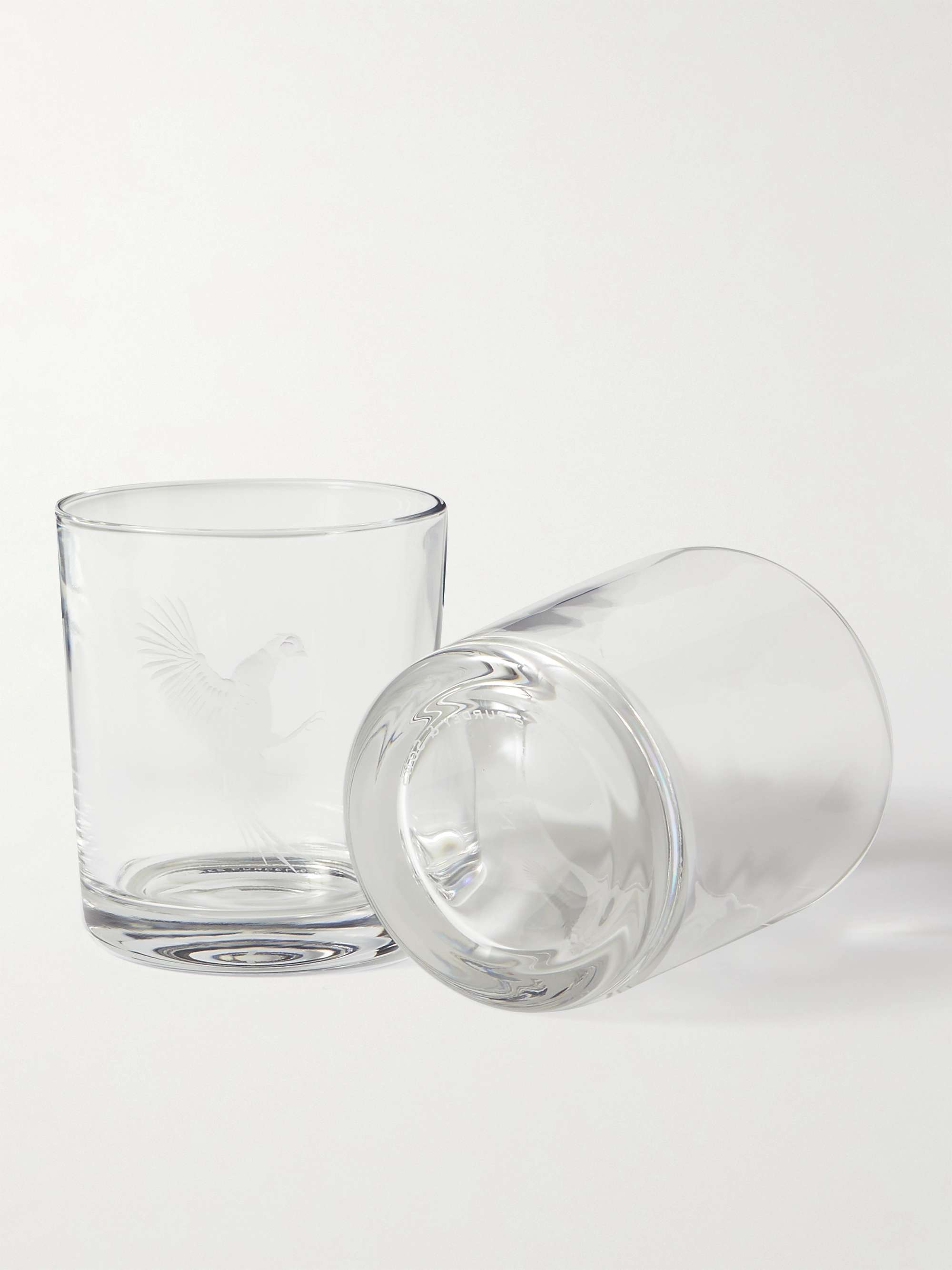 PURDEY Set of Two Engraved Crystal Tumblers