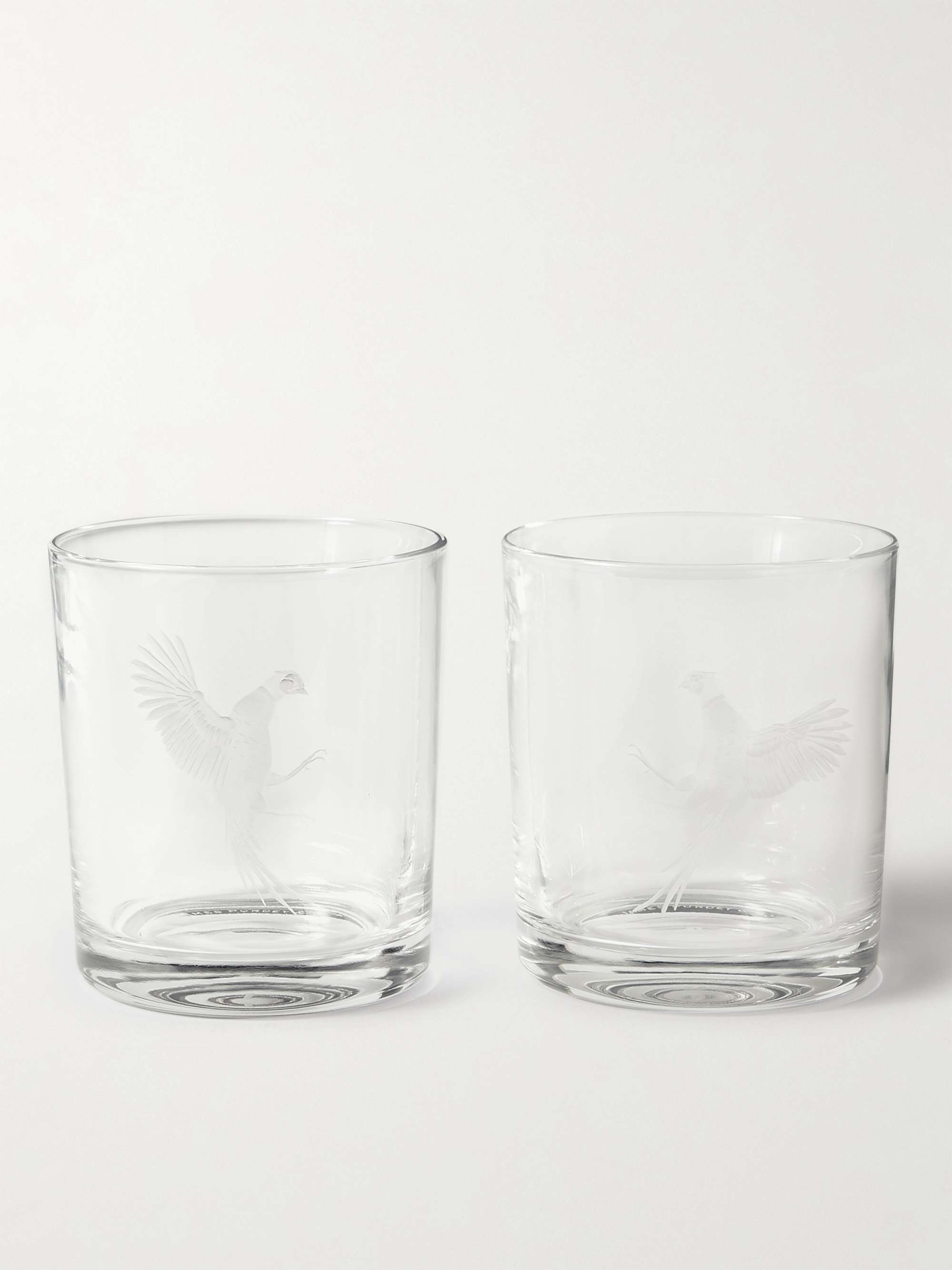 Vintage Set 4 Crystal Emporium Bird Tumblers Drinking Glasses