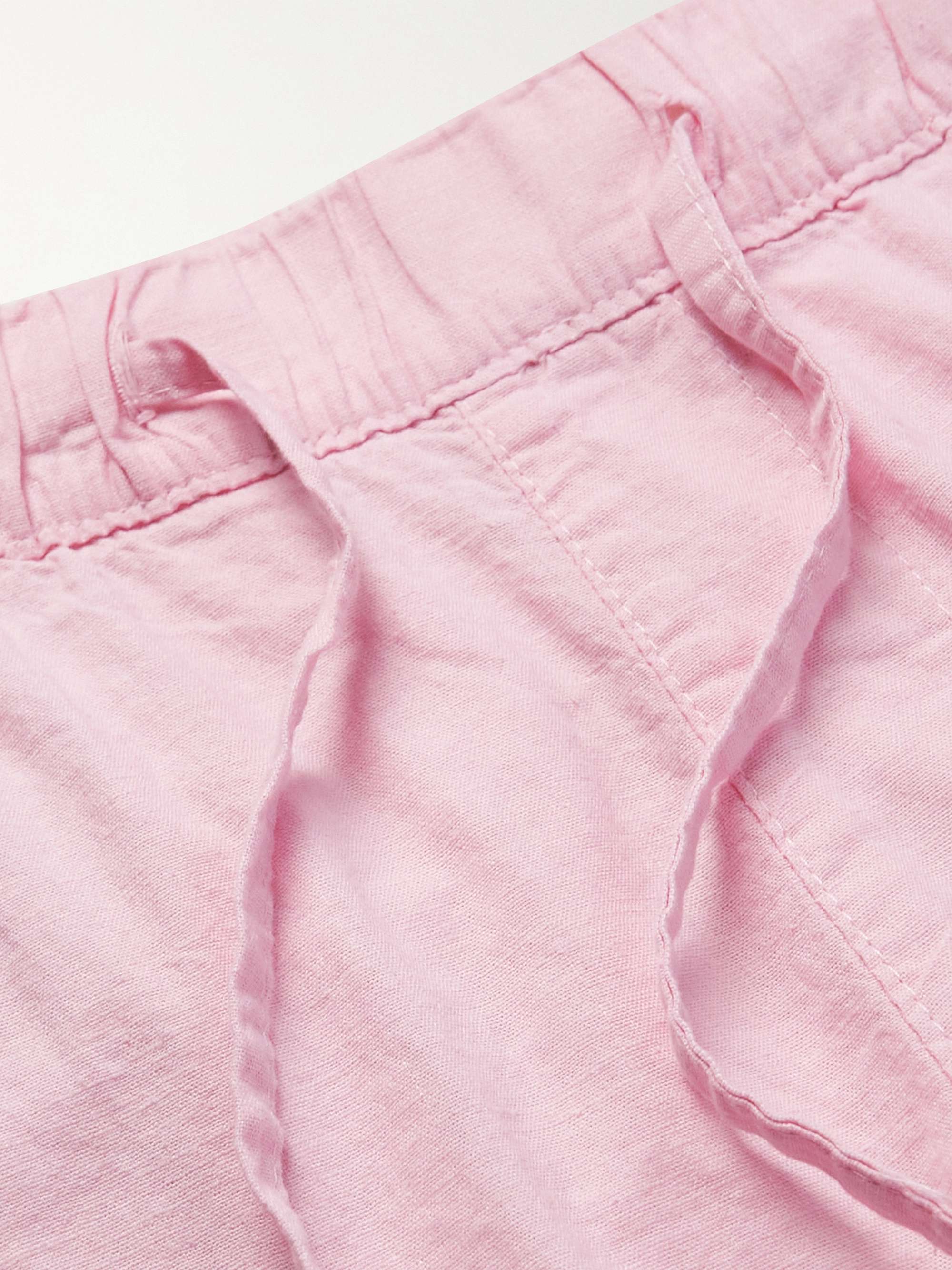 ONIA Straight-Leg Linen Drawstring Shorts