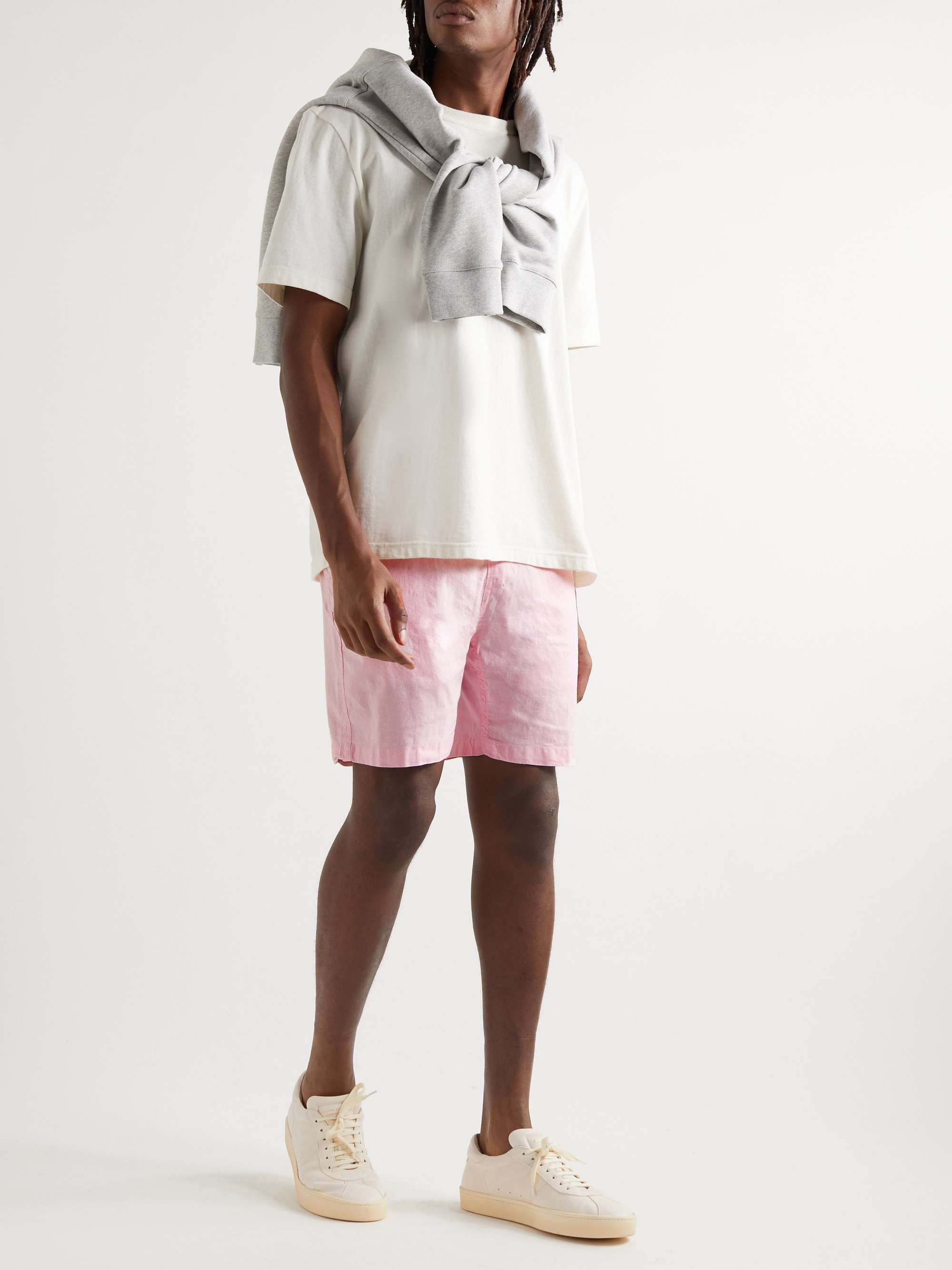 ONIA Straight-Leg Linen Drawstring Shorts