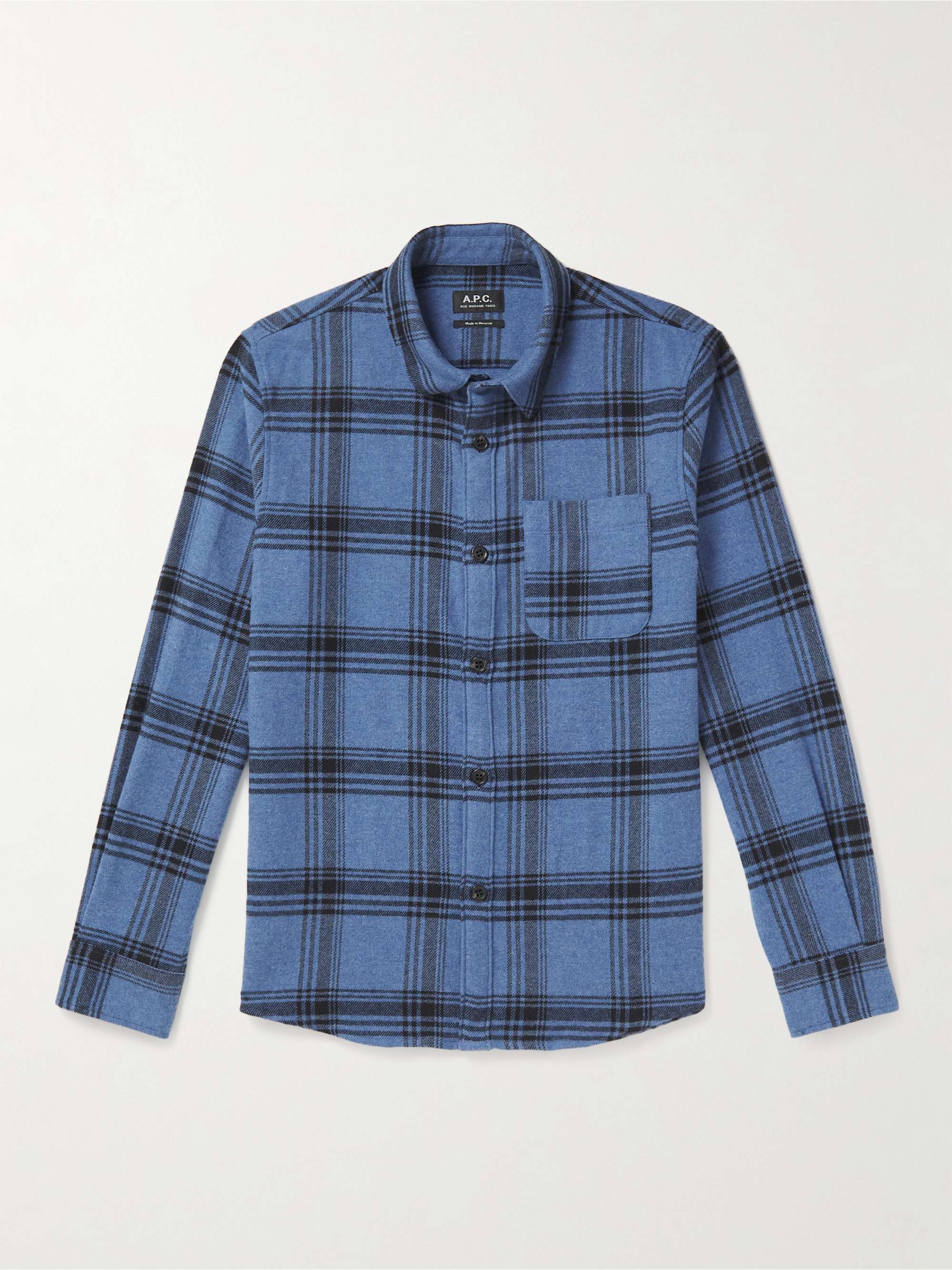 A.P.C. Trek Checked Cotton-Blend Flannel Shirt