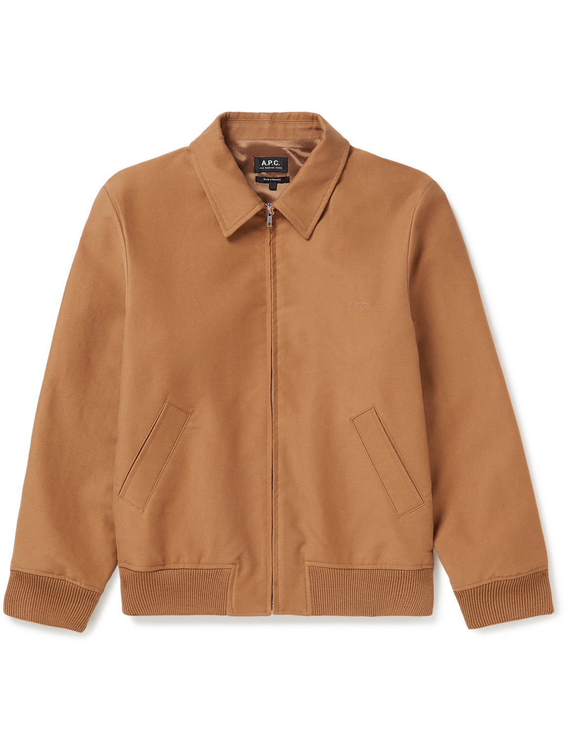 Apc Giles Cotton Bomber Jacket In Brown