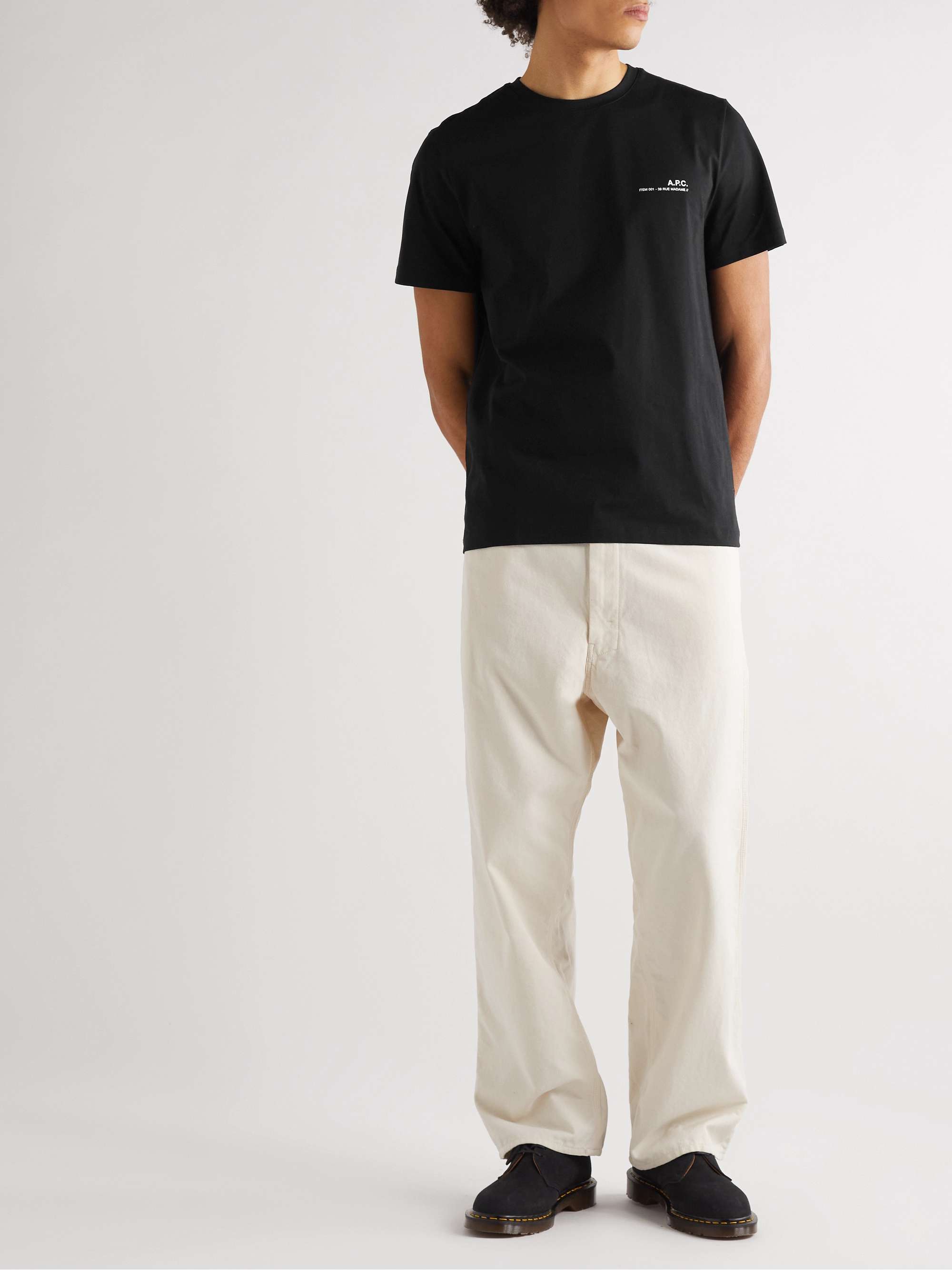 A.P.C. Item Logo-Print Cotton-Jersey T-Shirt for Men | MR PORTER