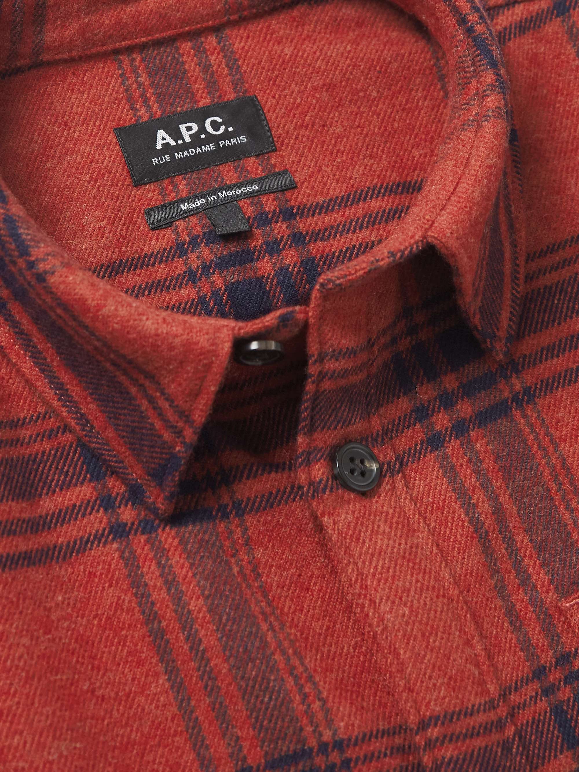 A.P.C. Trek Checked Cotton-Blend Flannel Shirt