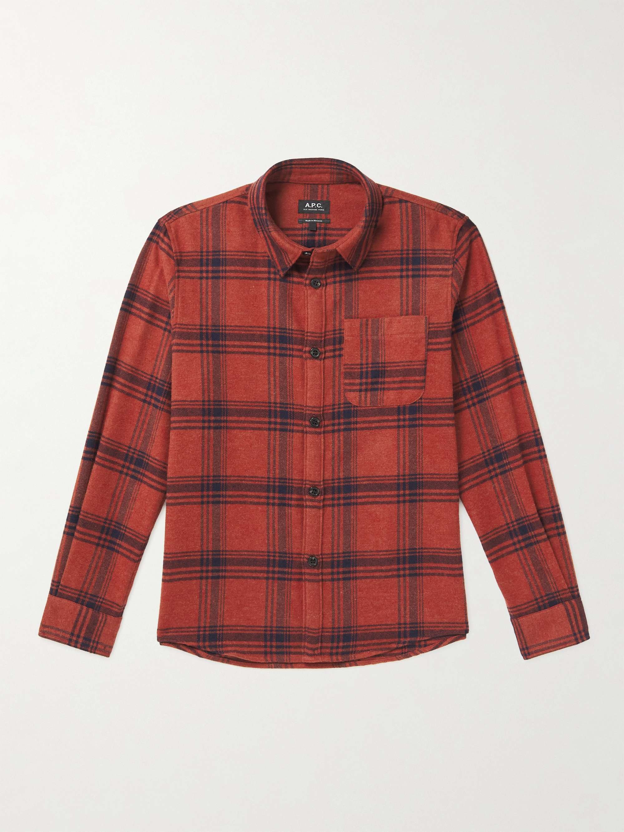 A.P.C. Trek Checked Cotton-Blend Flannel Shirt for Men | MR PORTER