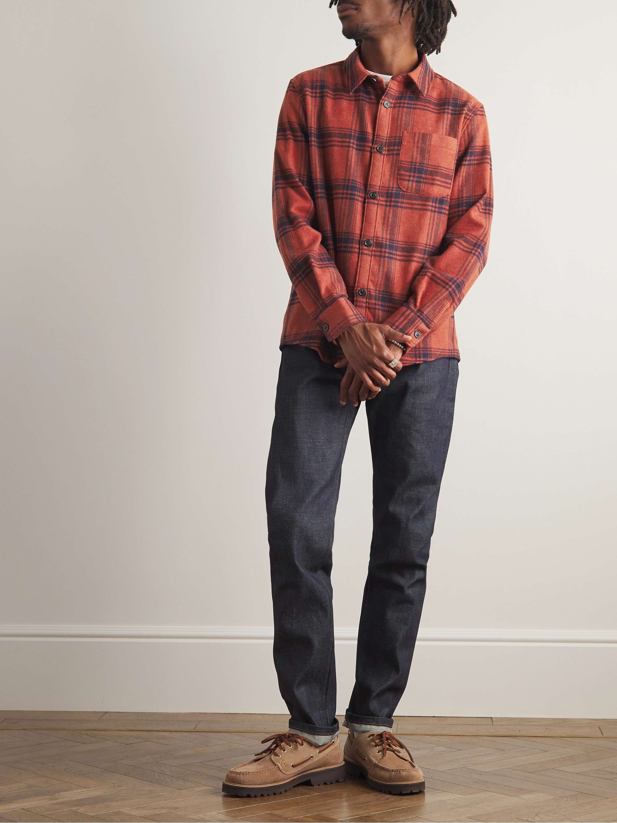 A.P.C. Trek Checked Cotton-Blend Flannel Shirt