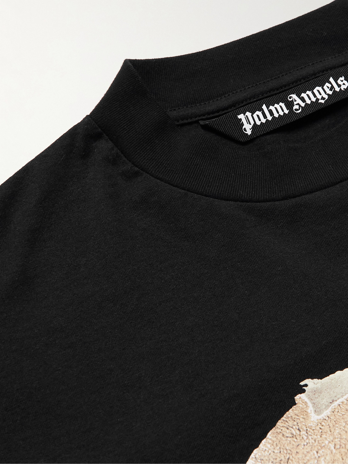 Shop Palm Angels Printed Cotton-jersey T-shirt In Black