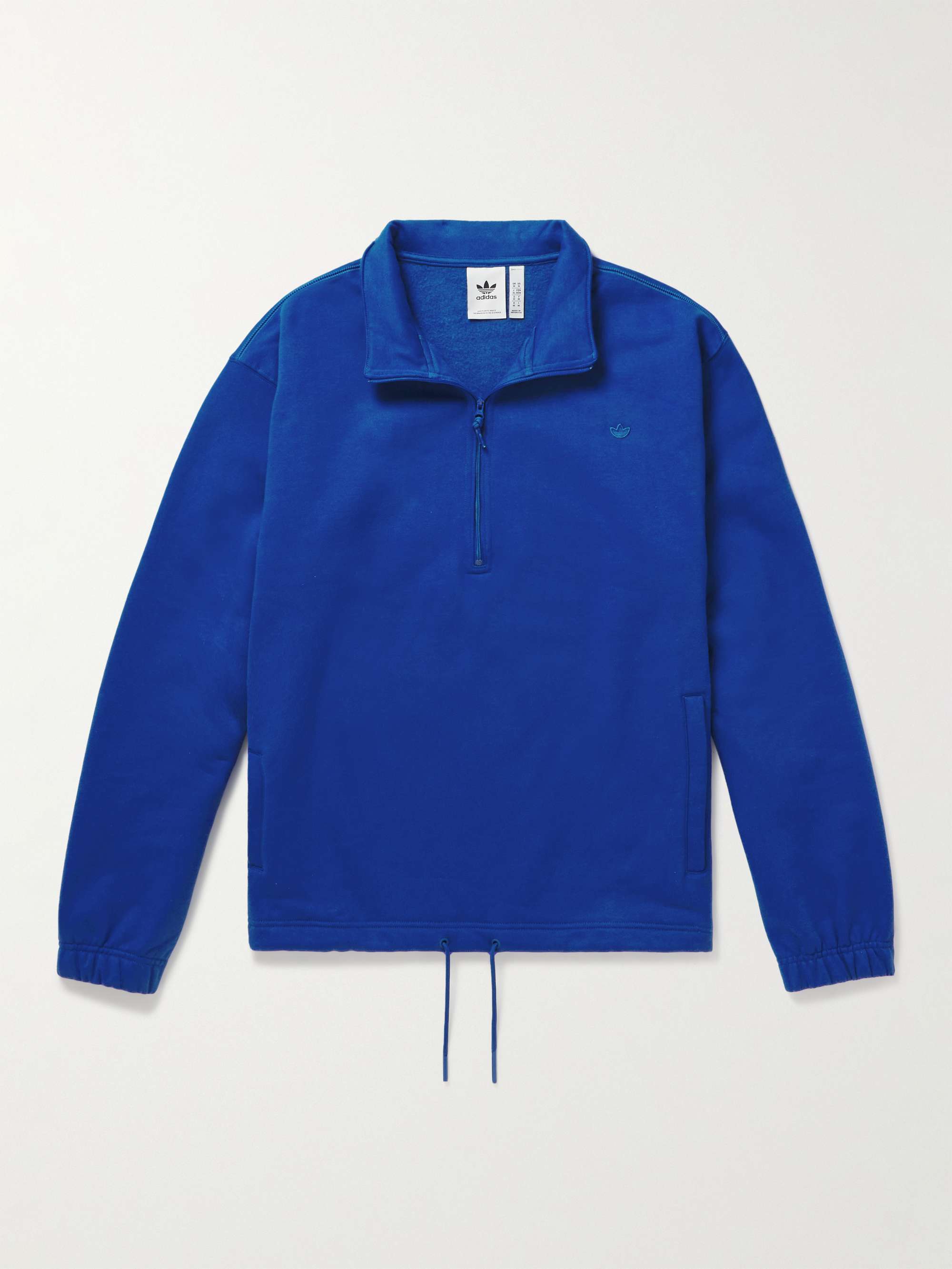 ADIDAS ORIGINALS Cotton-Blend Jersey Half-Zip Sweatshirt for Men | MR ...