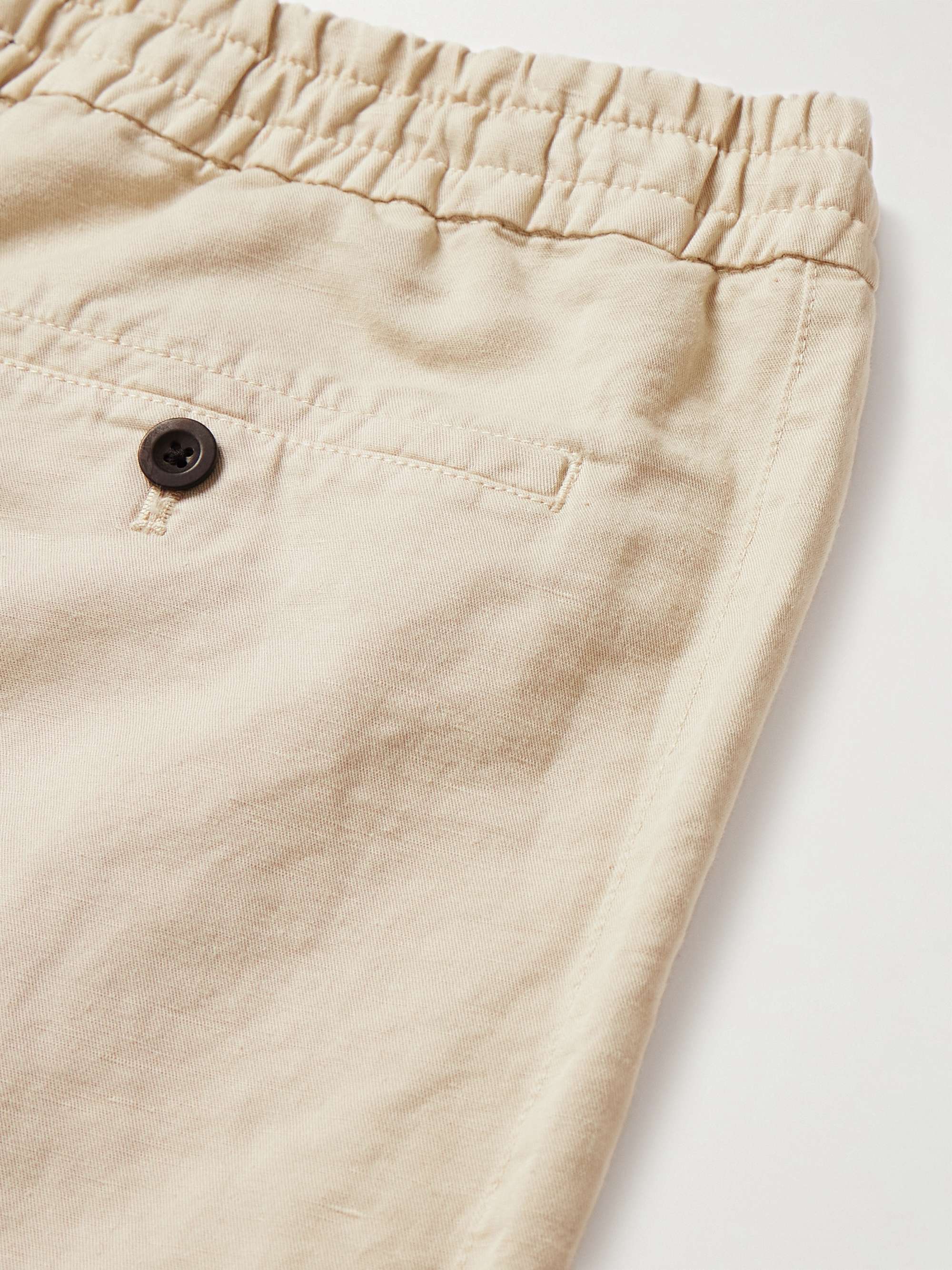 MR P. Straight-Leg Cotton and Linen-Blend Drawstring Shorts