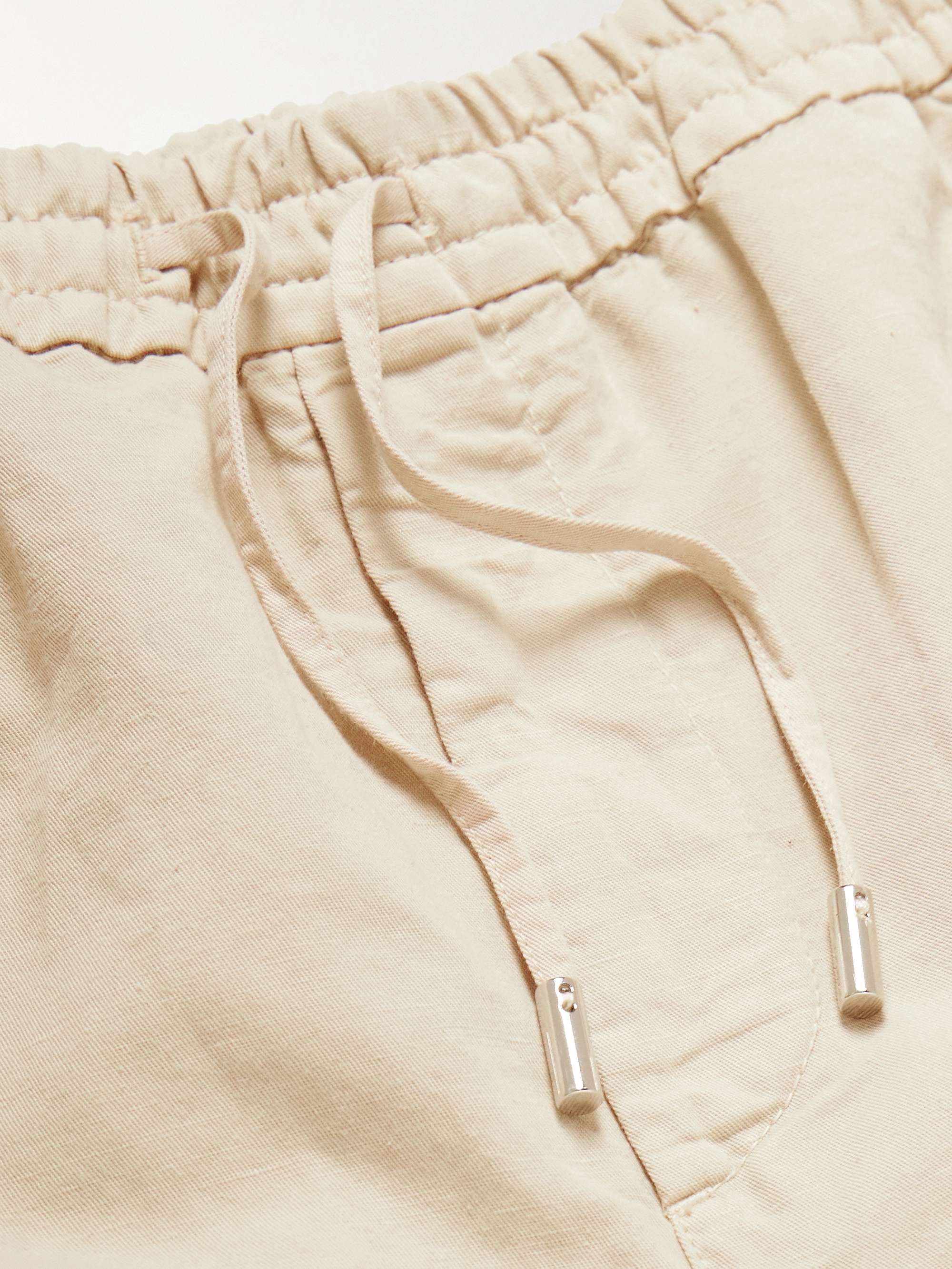 MR P. Straight-Leg Cotton and Linen-Blend Drawstring Shorts