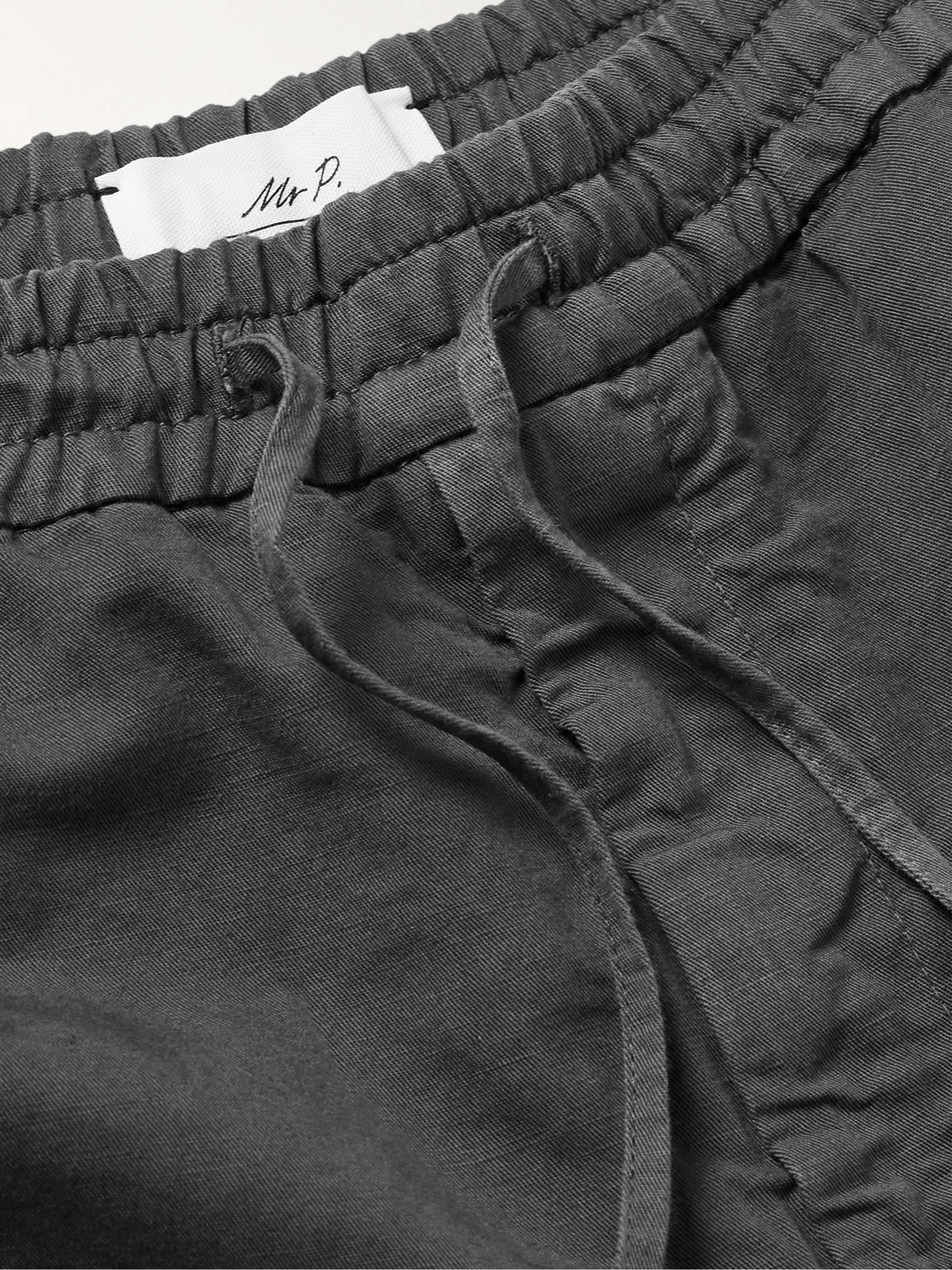 MR P. Straight-Leg Cotton and Linen-Blend Drawstring Shorts