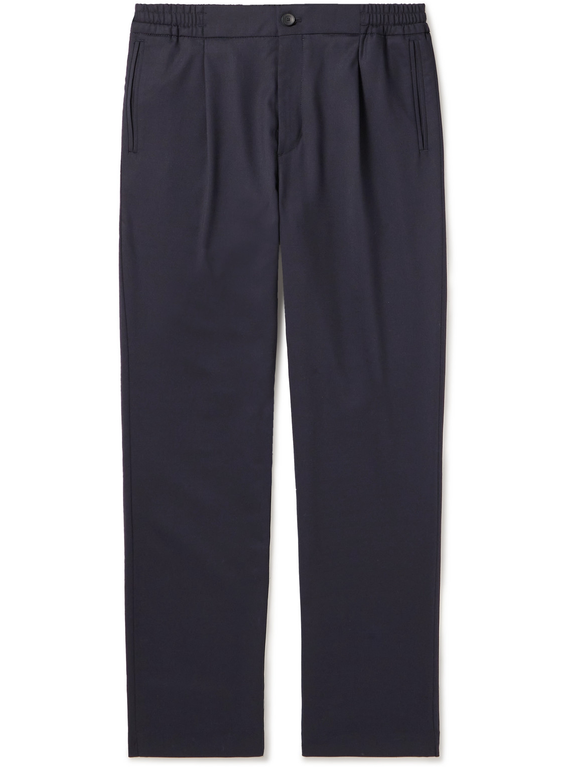Mr P Tapered Twill Trousers In Blue