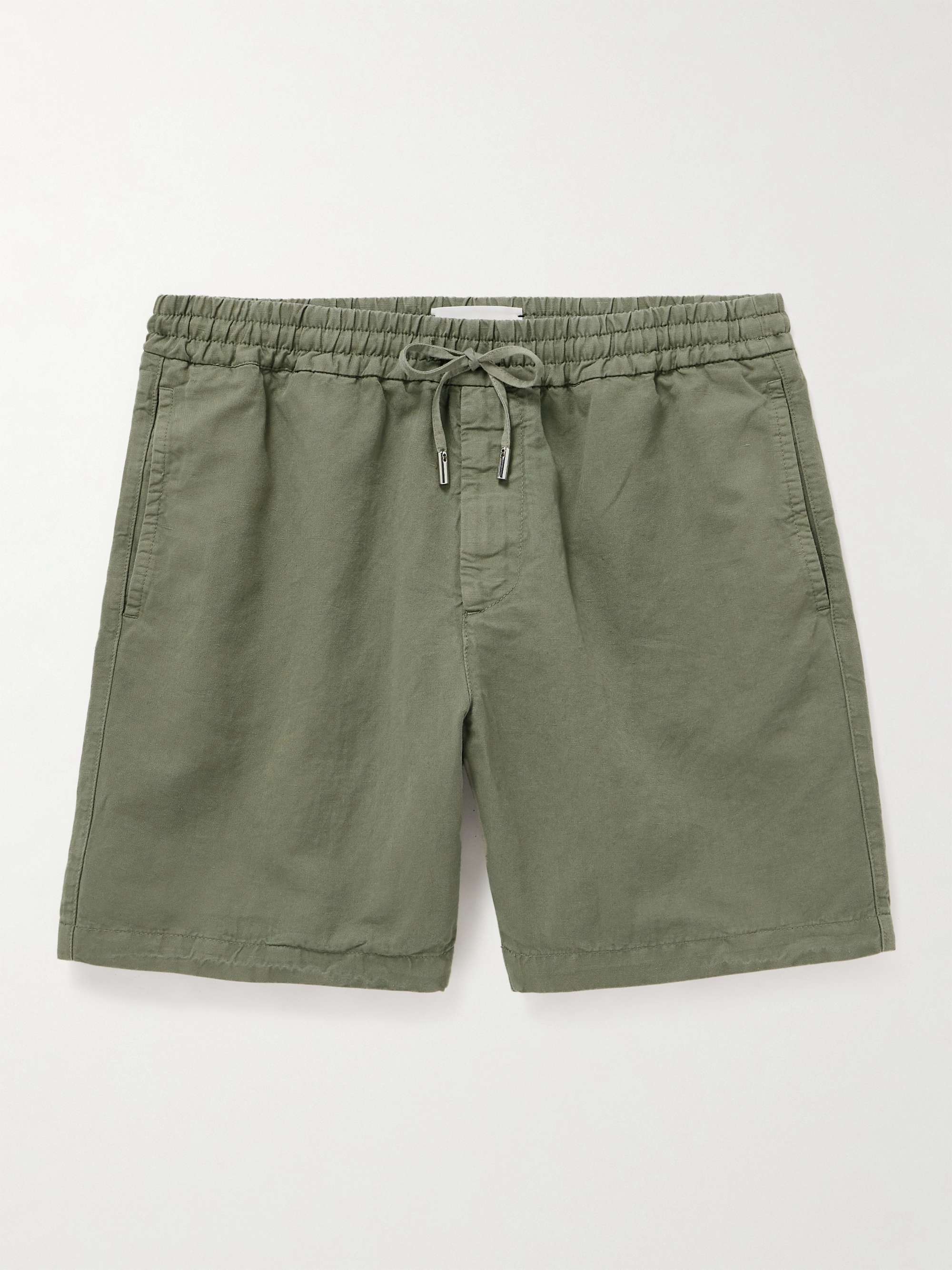 MR P. Straight-Leg Cotton and Linen-Blend Drawstring Shorts for