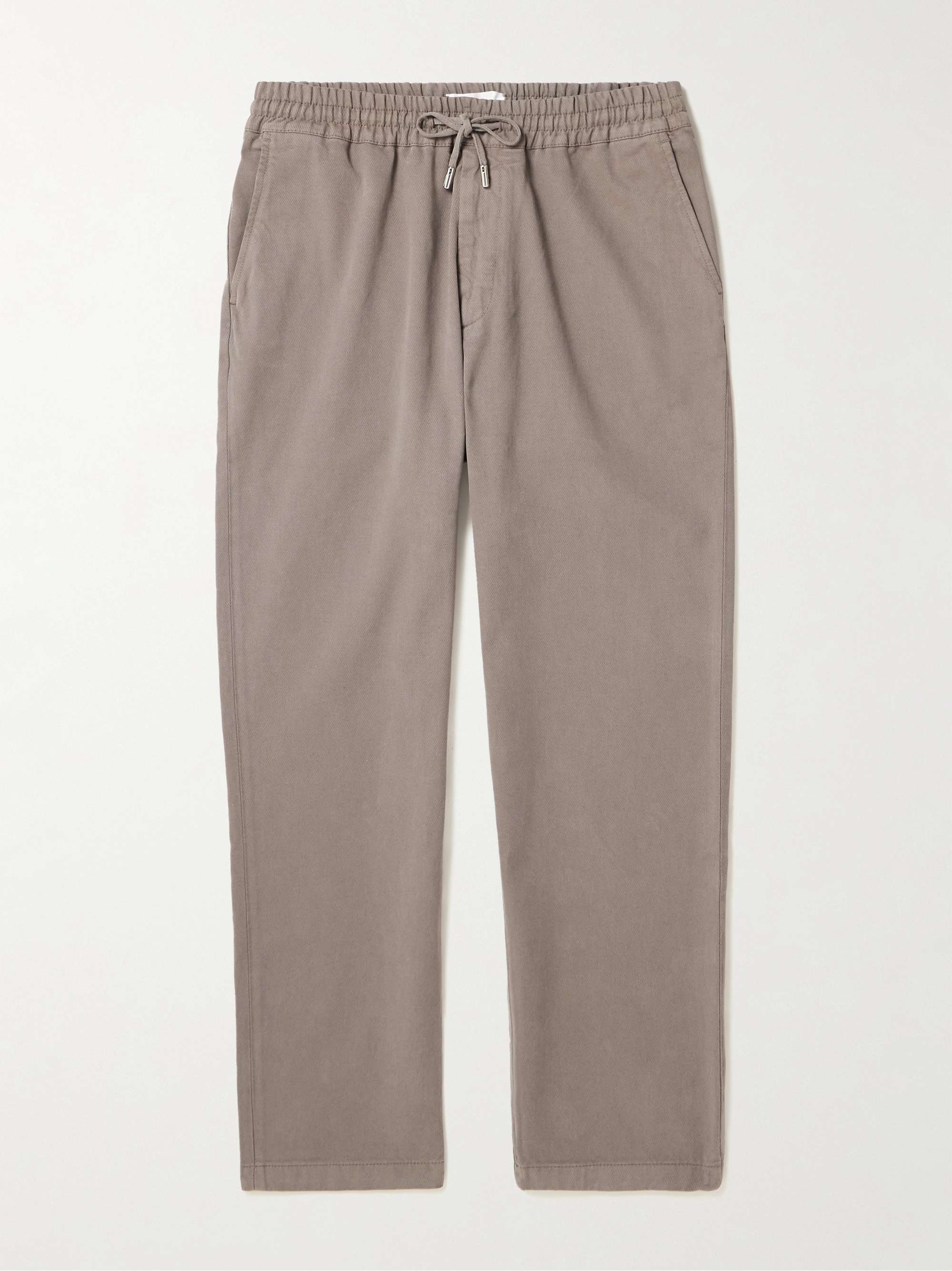 Wool-blend twill straight pants