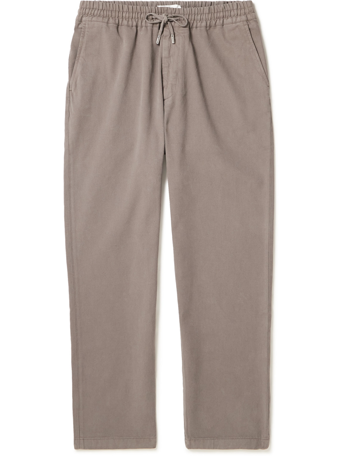 Mr P. - Straight-Leg Cotton and Wool-Blend Twill Drawstring Trousers - Men - Neutrals - 28