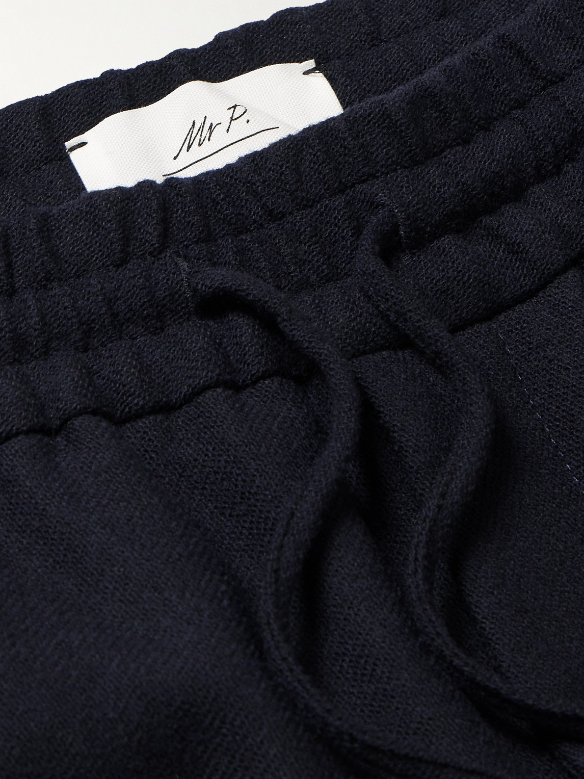Mr P Tapered Virgin Wool-blend Sweatpants In Blue
