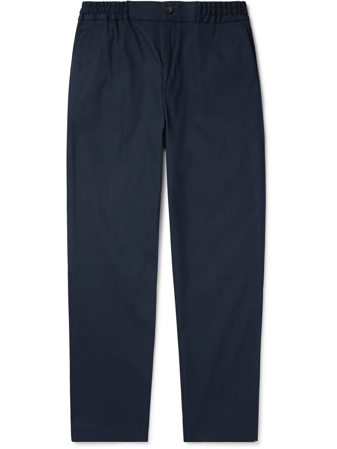 Straight-Leg Cotton-Blend Poplin Trousers