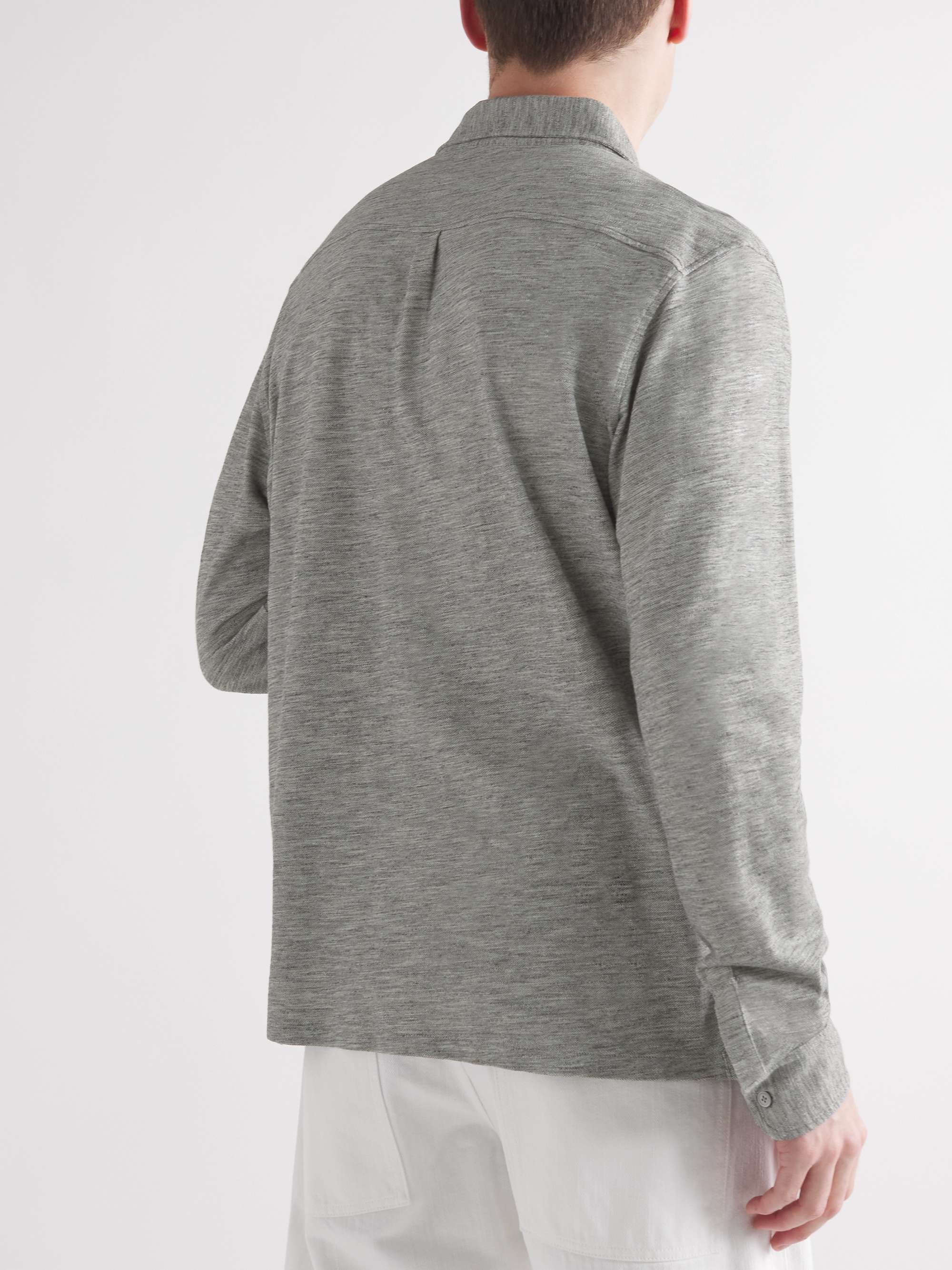MR P. Mélange Organic Cotton-Piqué Shirt