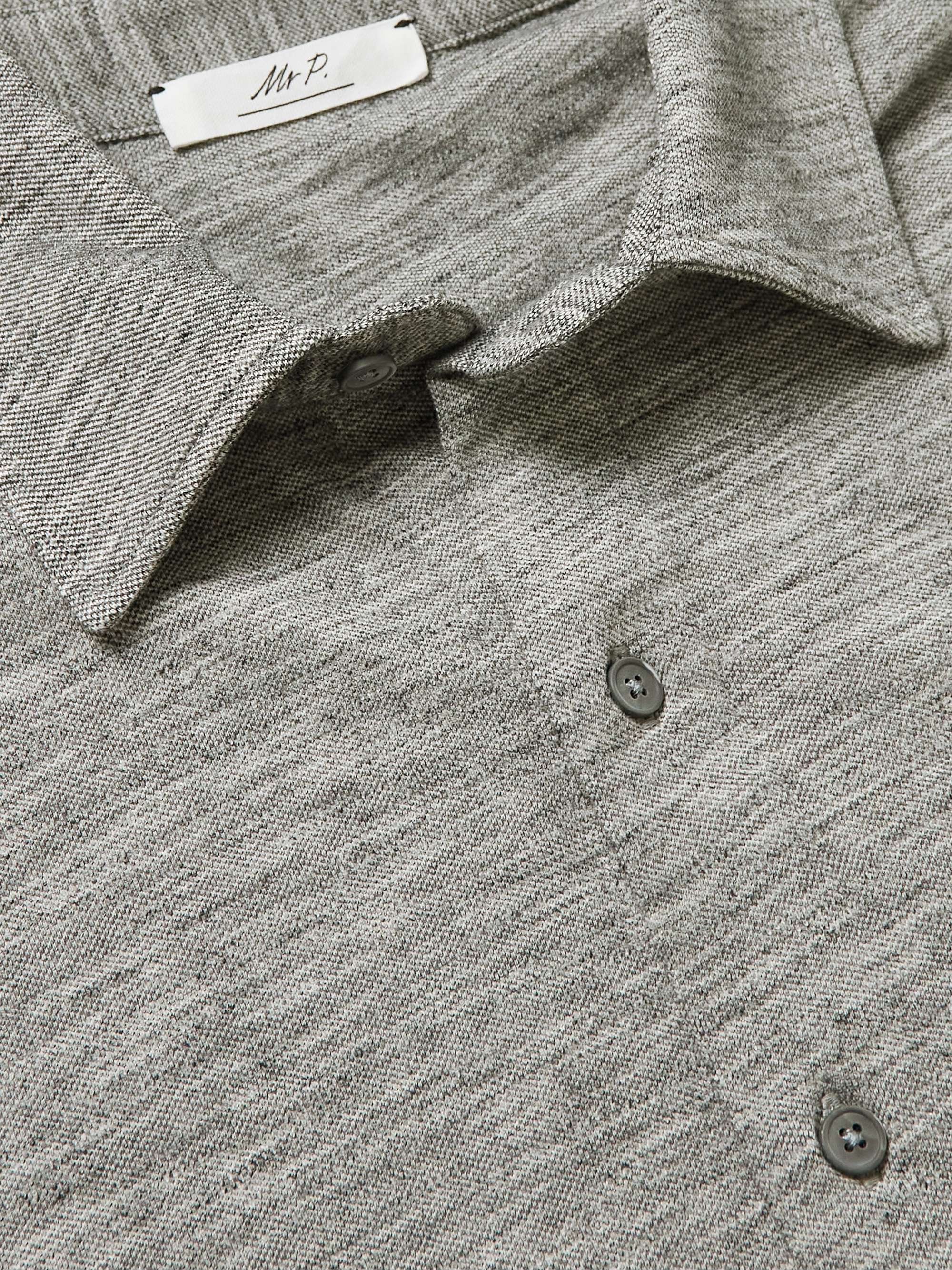 MR P. Mélange Organic Cotton-Piqué Shirt