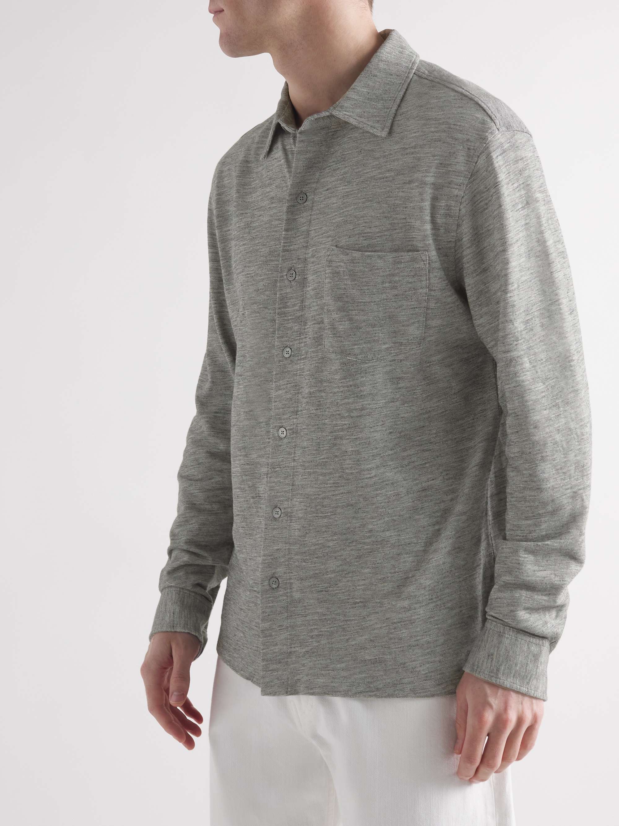 MR P. Mélange Organic Cotton-Piqué Shirt