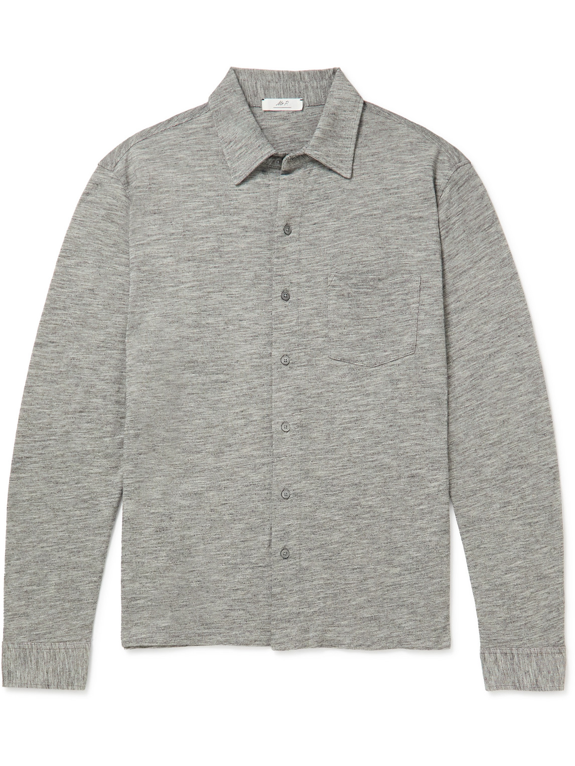 Mr P. - Mélange Organic Cotton-Piqué Shirt - Men - Gray - XS