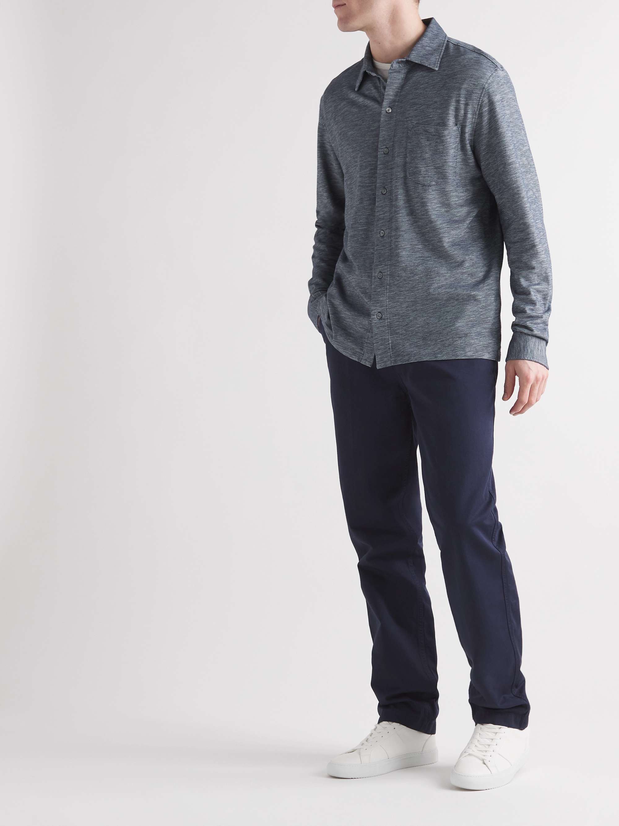 MR P. Mélange Organic Cotton-Piqué Shirt