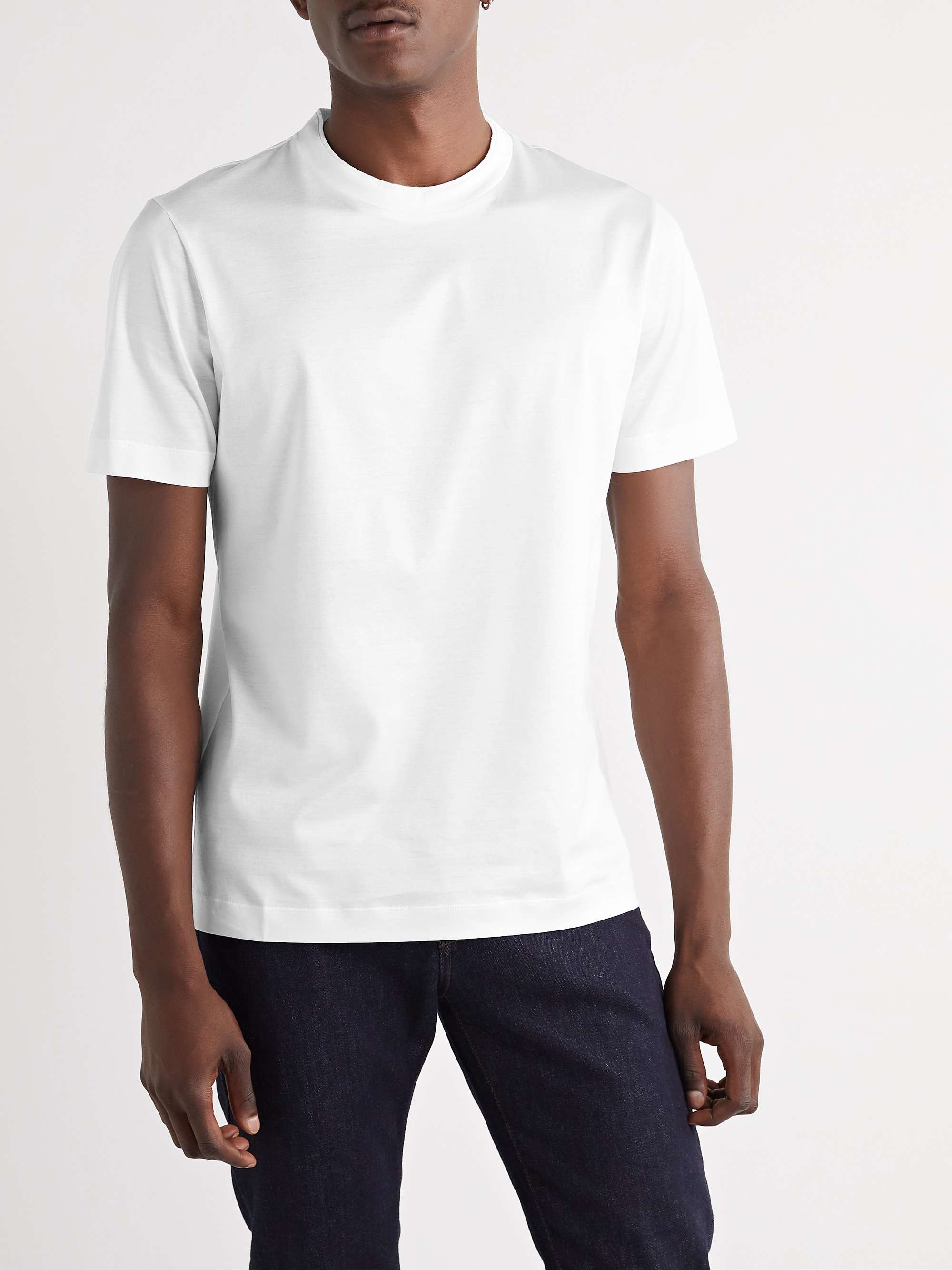 CANALI Slim-Fit Mercerised Cotton-Jersey T-Shirt
