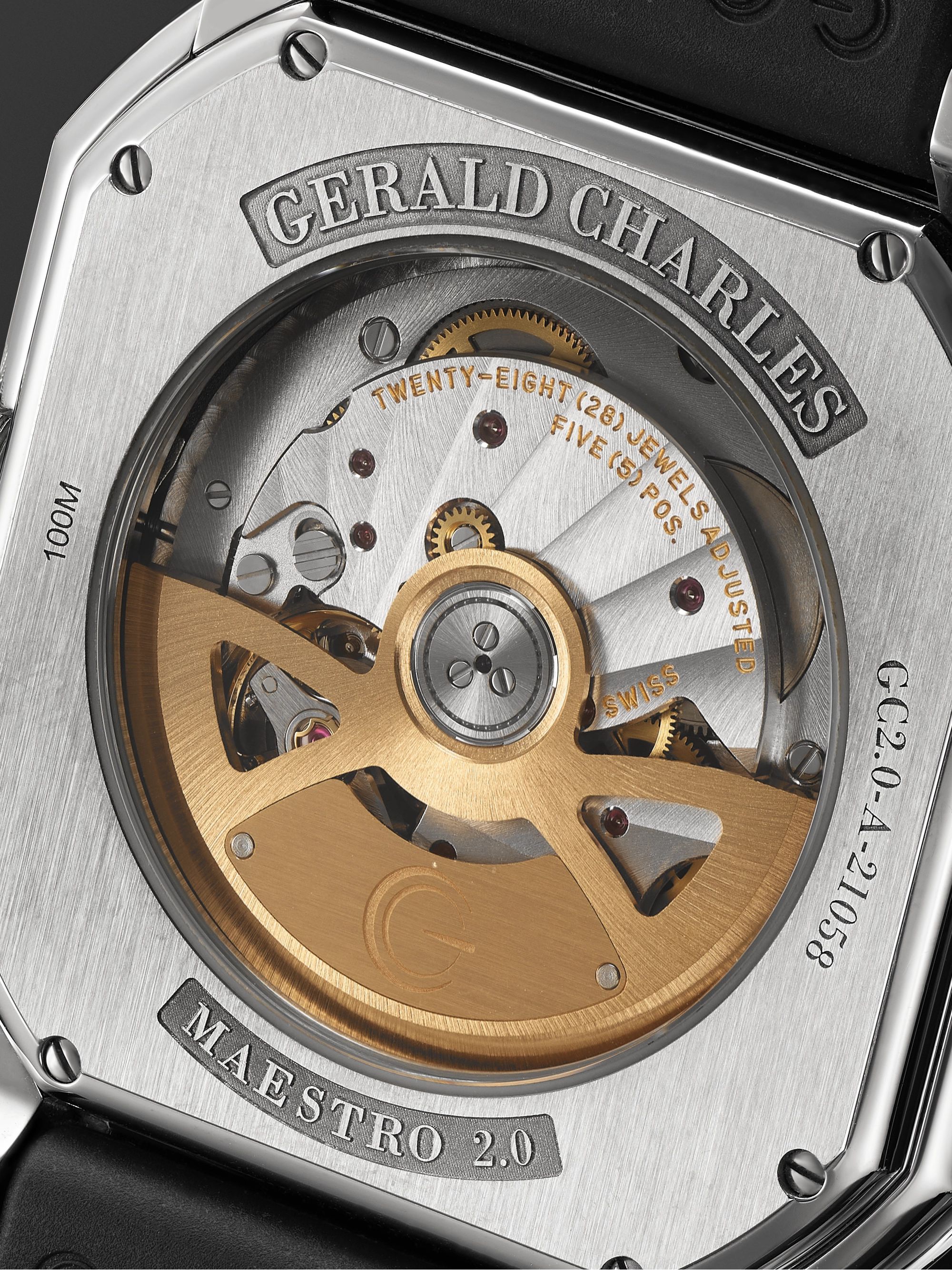 GERALD CHARLES Maestro 2.0 Ultra-Thin Automatic 39mm Titanium and Rubber Watch, Ref. No. GC2.0-A-00