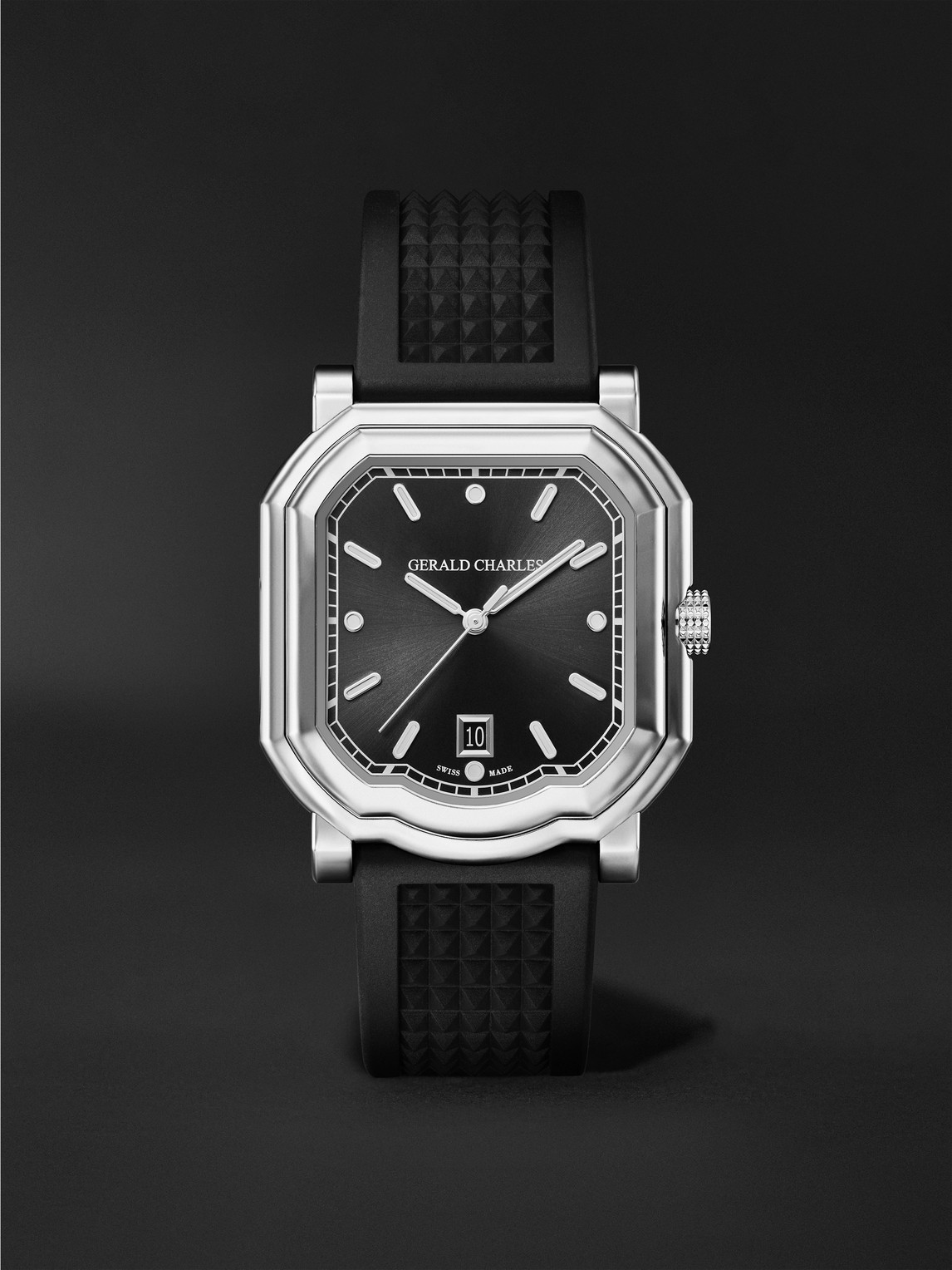 Gerald Charles Maestro 2.0 Ultra-thin Automatic 39mm Stainless Steel And Rubber Watch, Ref. No. Gc2.0-a-00 In Black