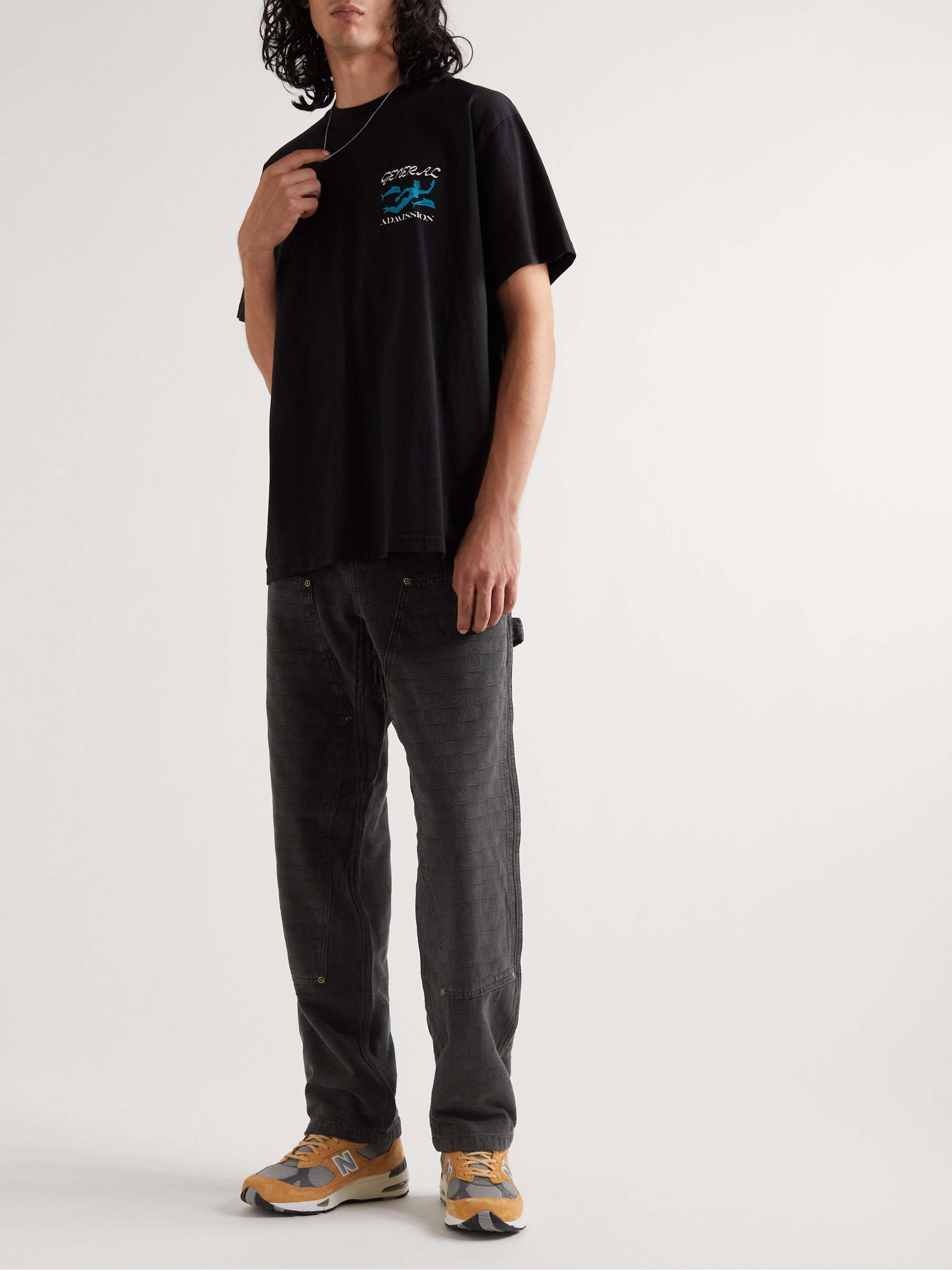 Rat Rock Straight-Leg Panelled Jacquard Jeans