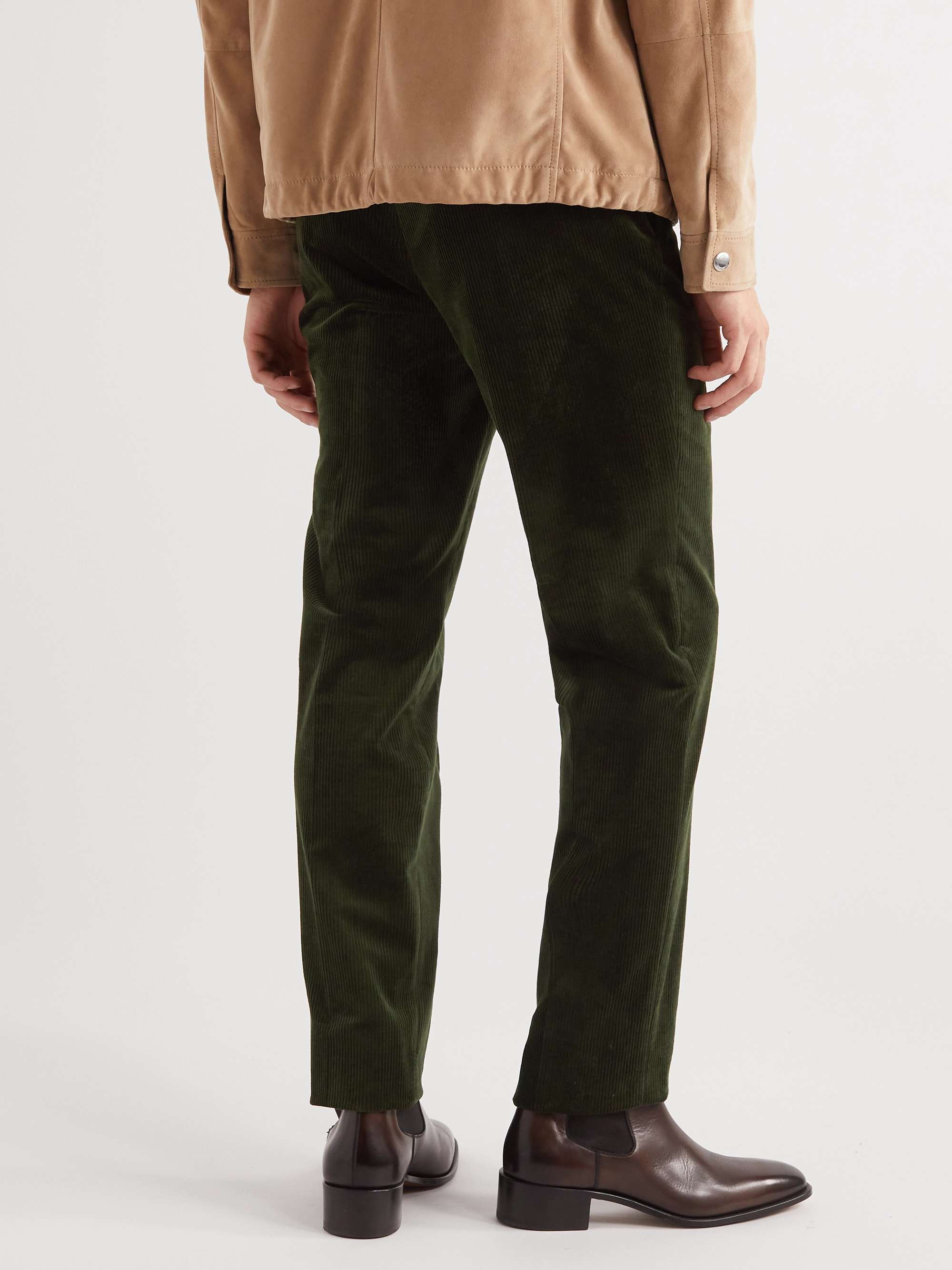 DE PETRILLO Straight-Leg Cotton-Blend Corduroy Trousers