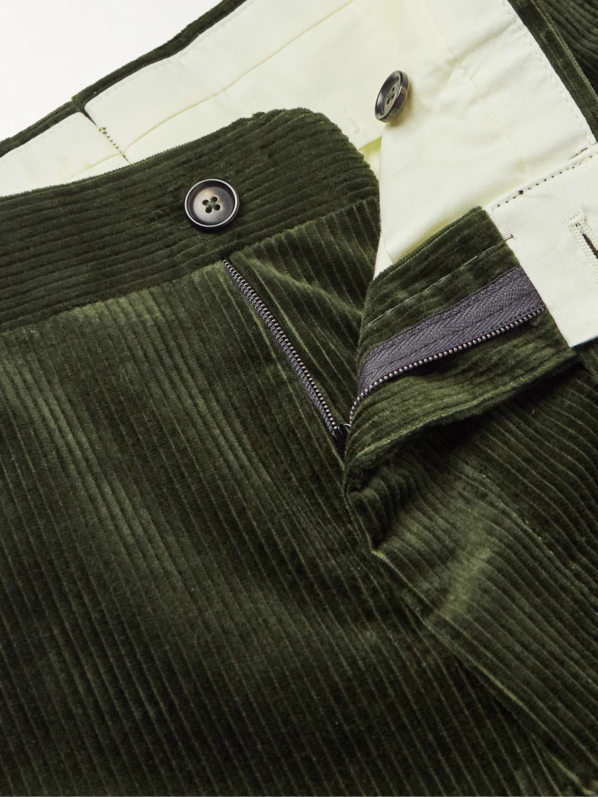 DE PETRILLO Straight-Leg Cotton-Blend Corduroy Trousers