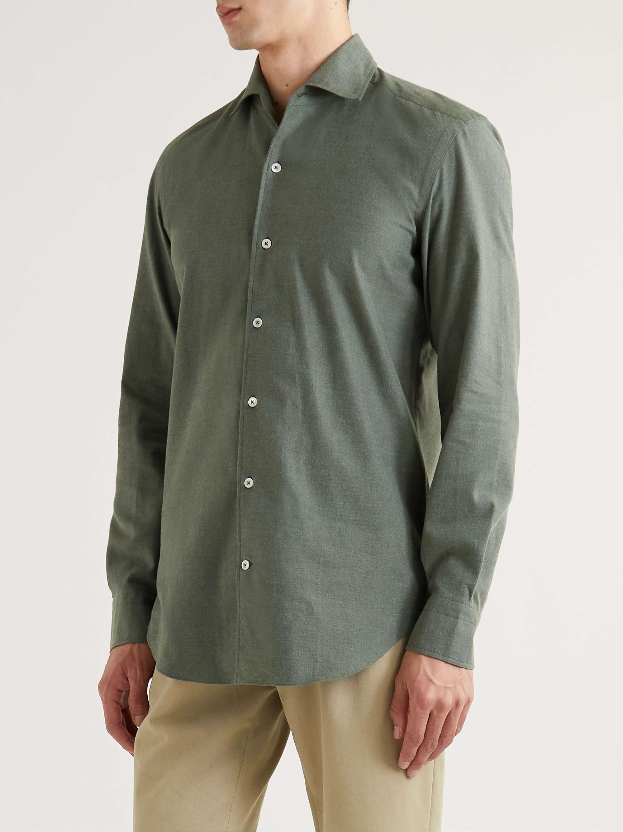 DE PETRILLO Brushed-Cotton Shirt for Men | MR PORTER