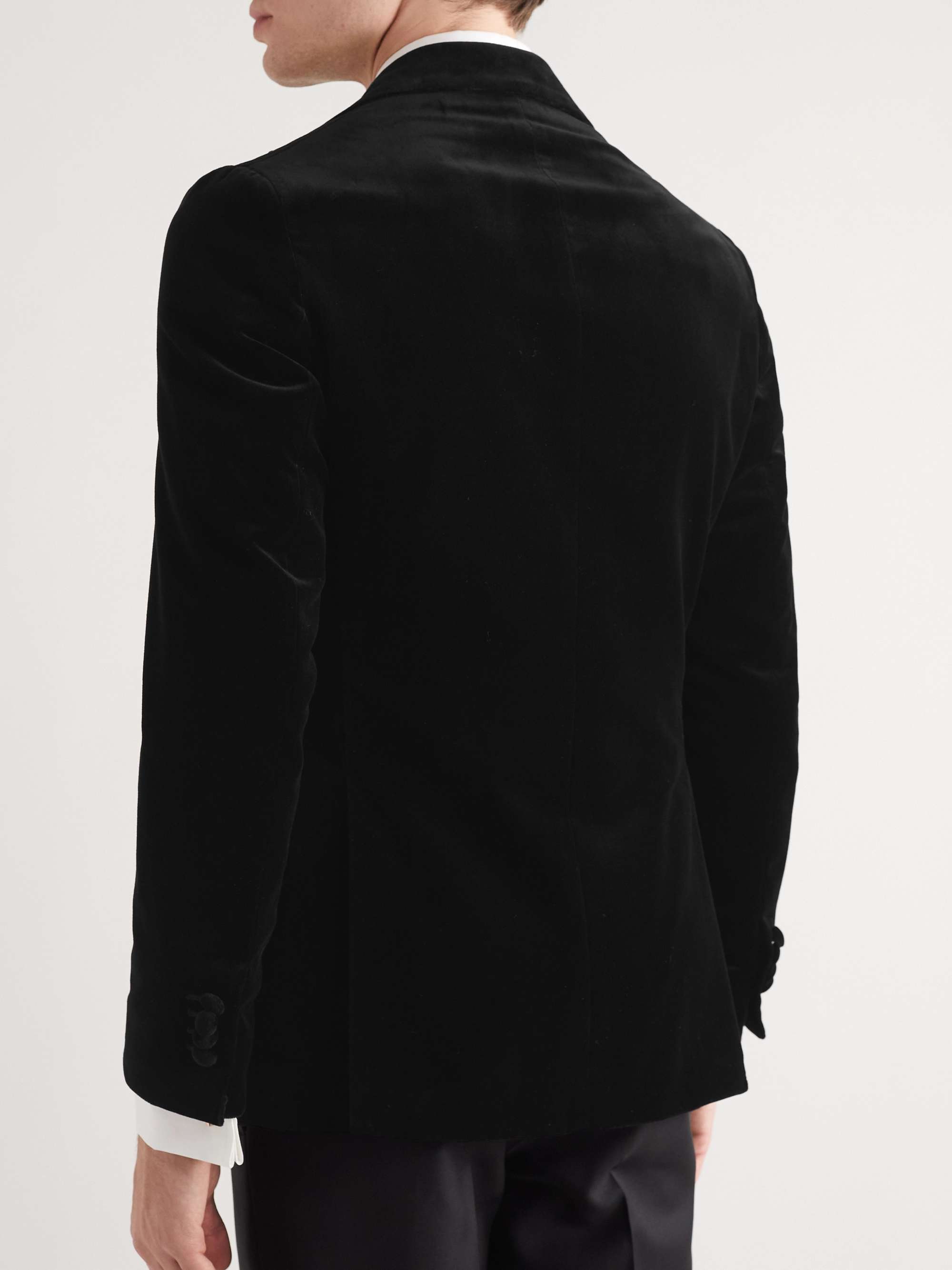 DE PETRILLO Cotton-Velvet Tuxedo Jacket