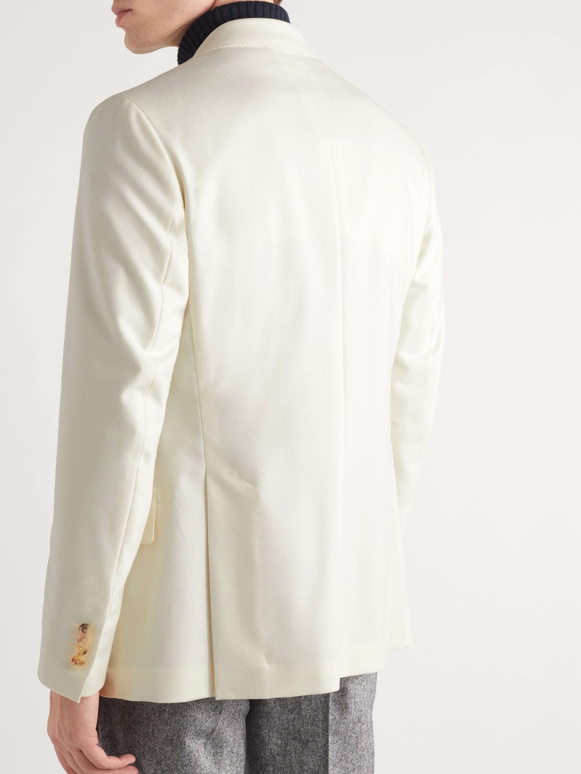 DE PETRILLO Double-Breasted Wool-Flannel Blazer