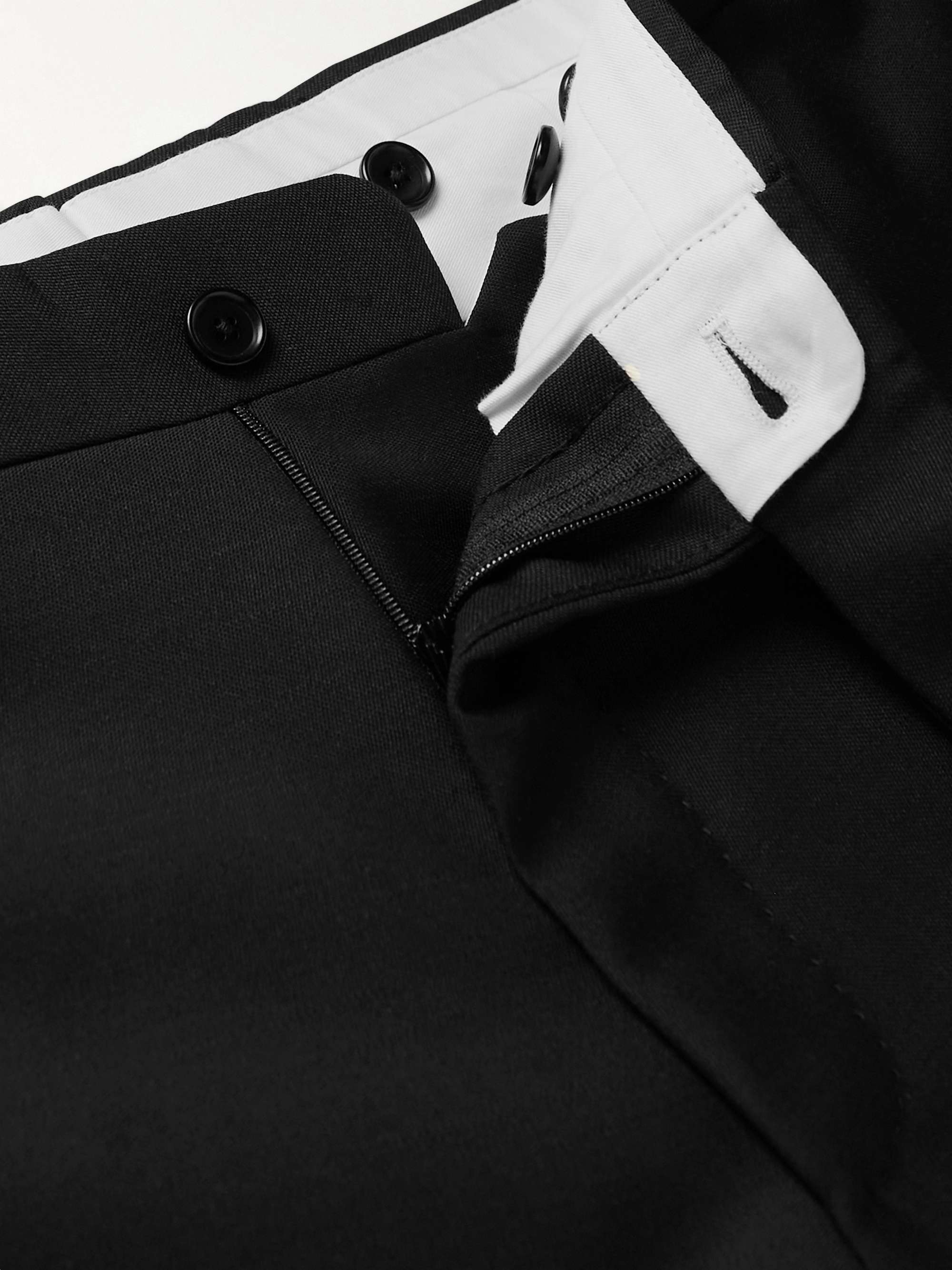 DE PETRILLO Straight-Leg Wool and Mohair-Blend Tuxedo Trousers