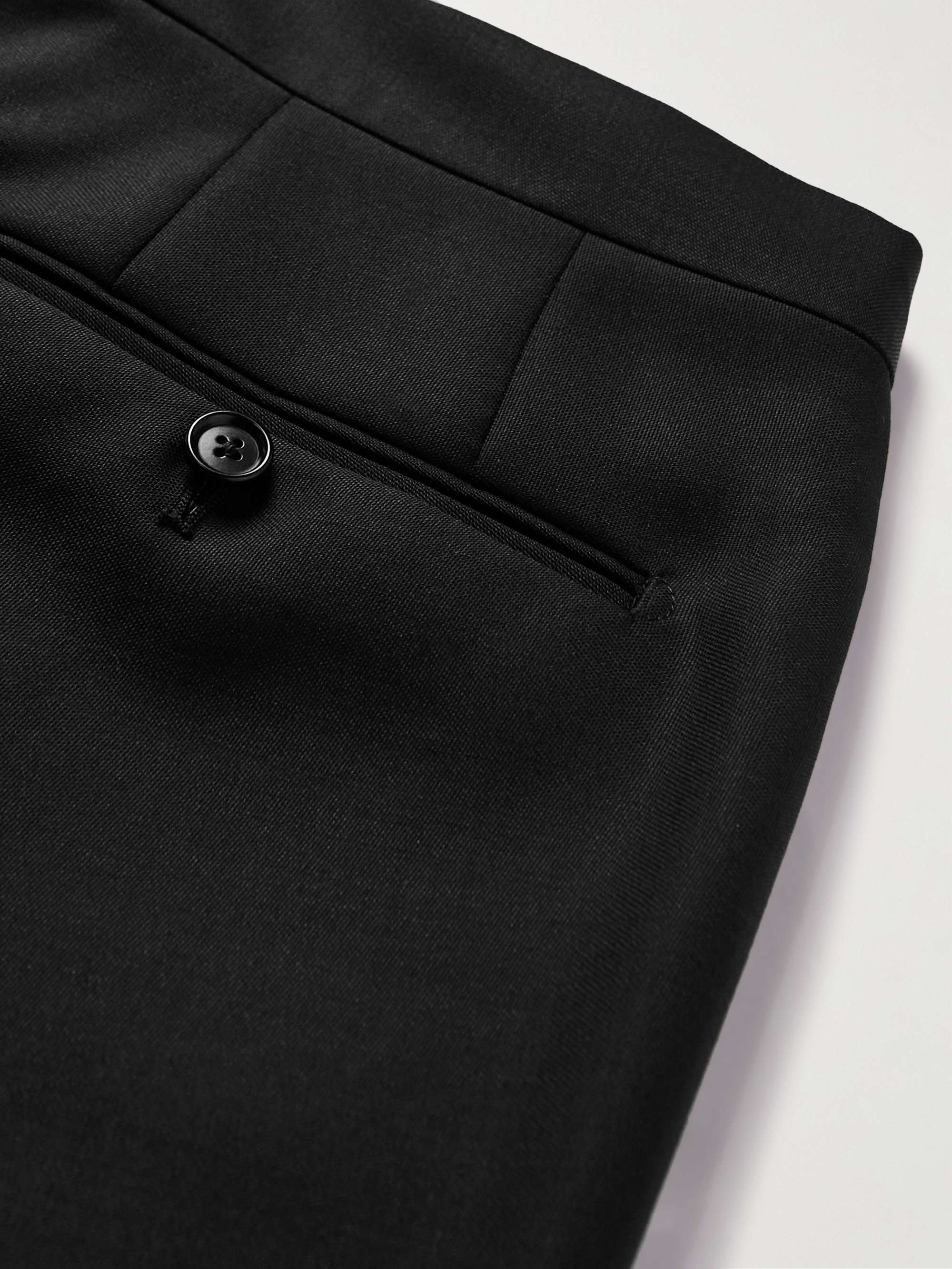 DE PETRILLO Straight-Leg Wool and Mohair-Blend Tuxedo Trousers