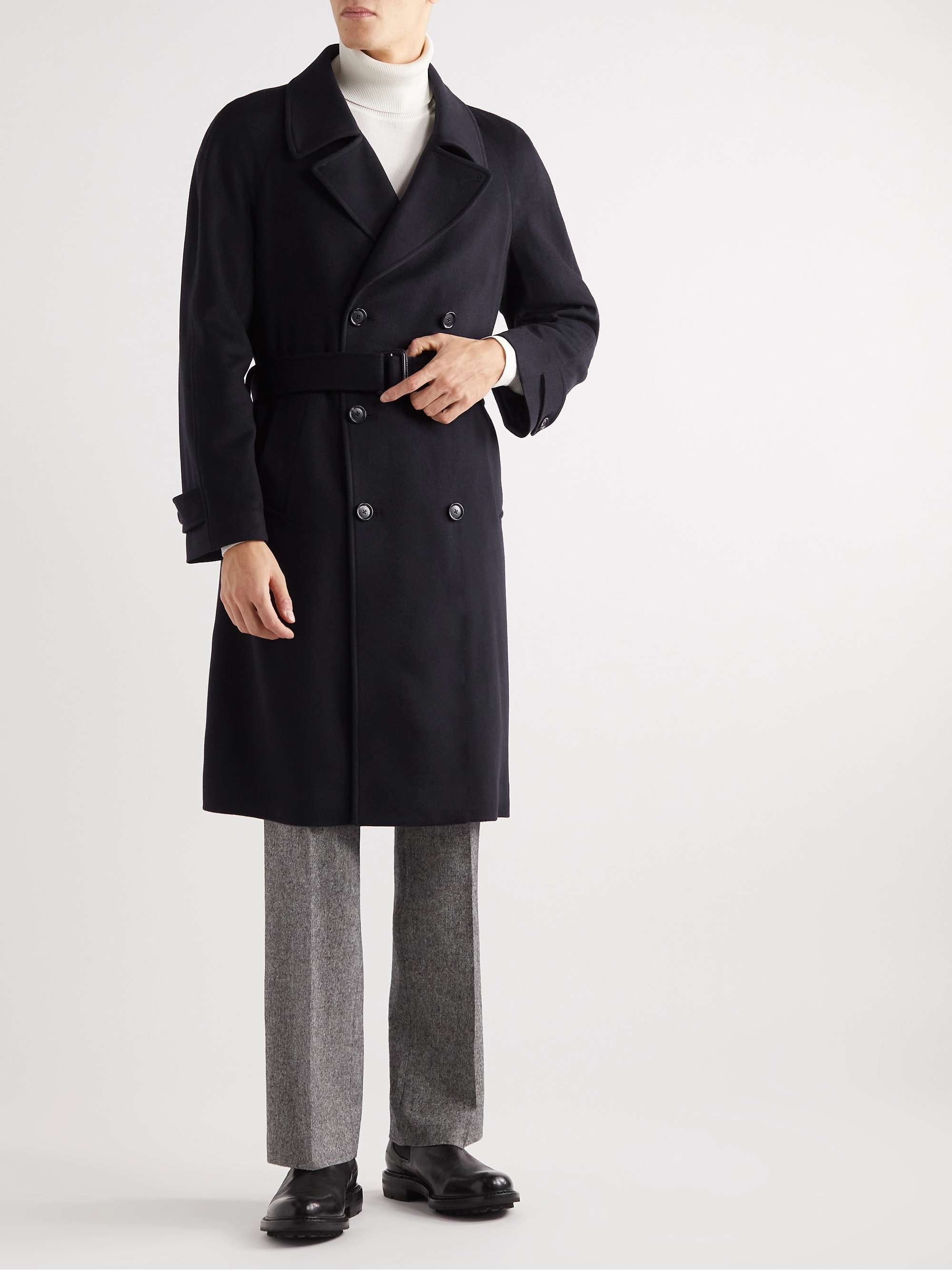 DE PETRILLO Double-Breasted Virgin Wool and Cashmere-Blend Trench Coat