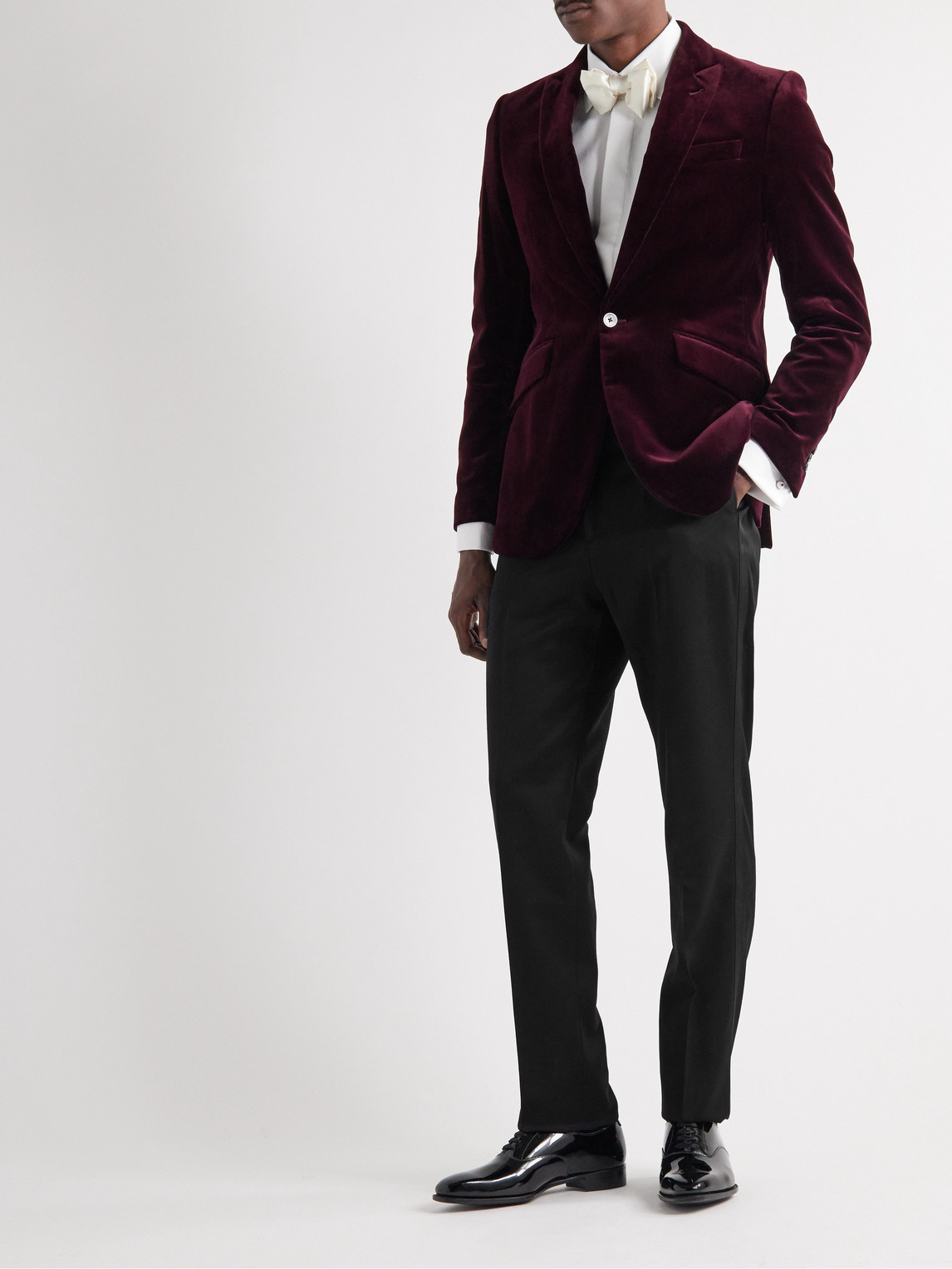 Shop Favourbrook Hampton Slim-fit Grosgrain-trimmed Wool-twill Tuxedo Trousers In Black