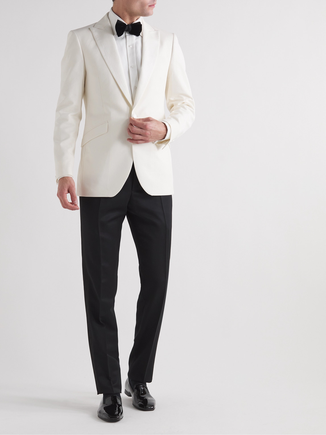 Shop Favourbrook Theobald Cotton Tuxedo Jacket In Neutrals