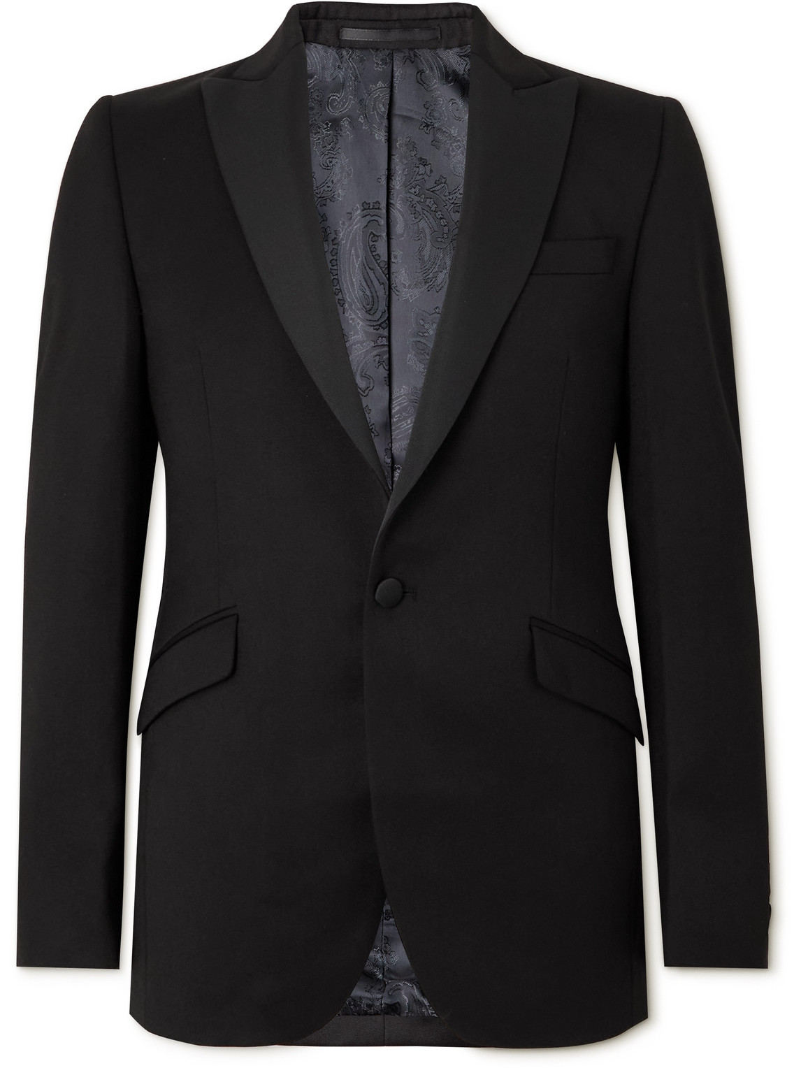 Favourbrook Hampton Wool Tuxedo Jacket In Black