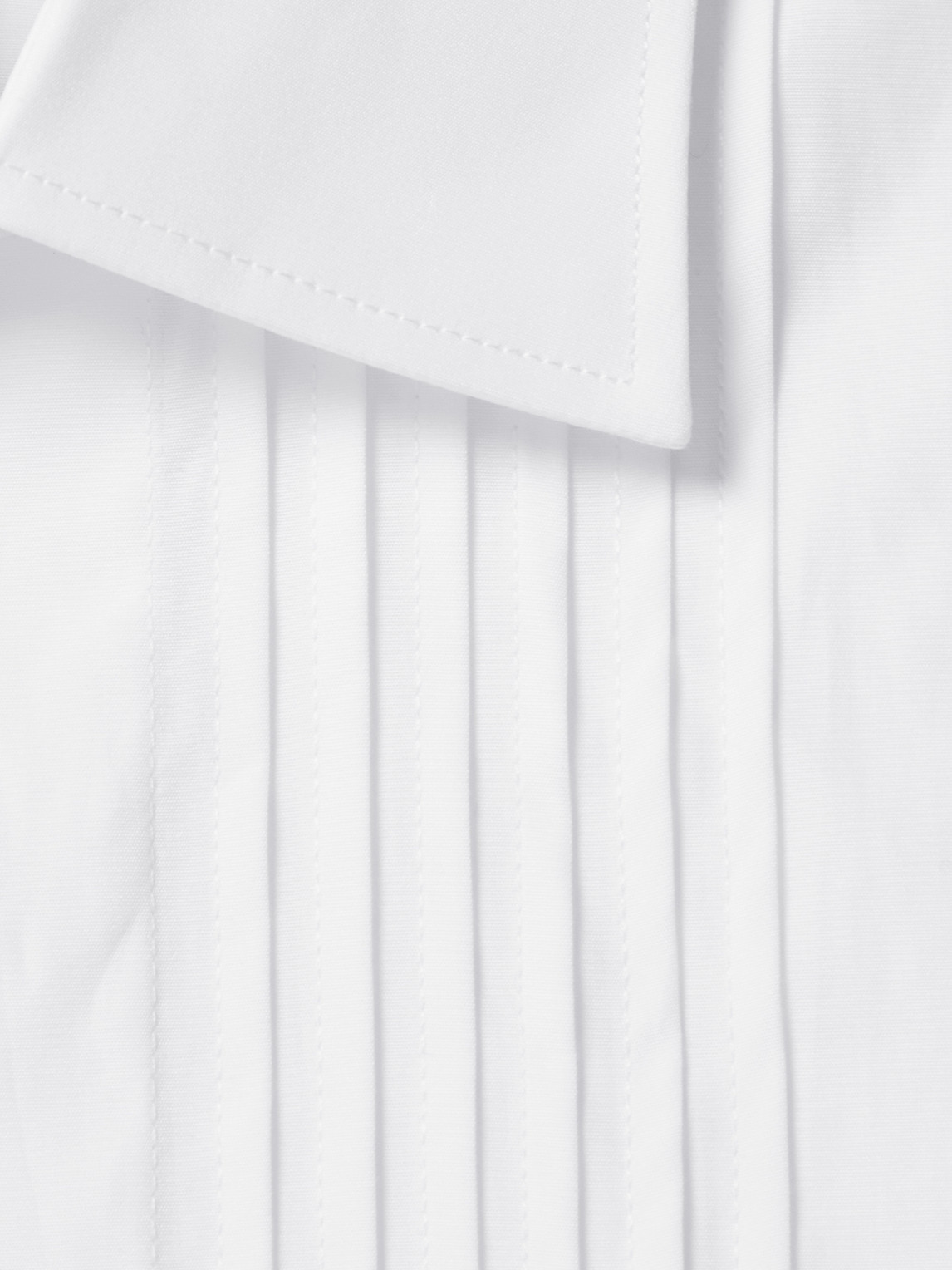 Shop Favourbrook Pleated Double-cuff Cotton-poplin Tuxedo Shirt In White