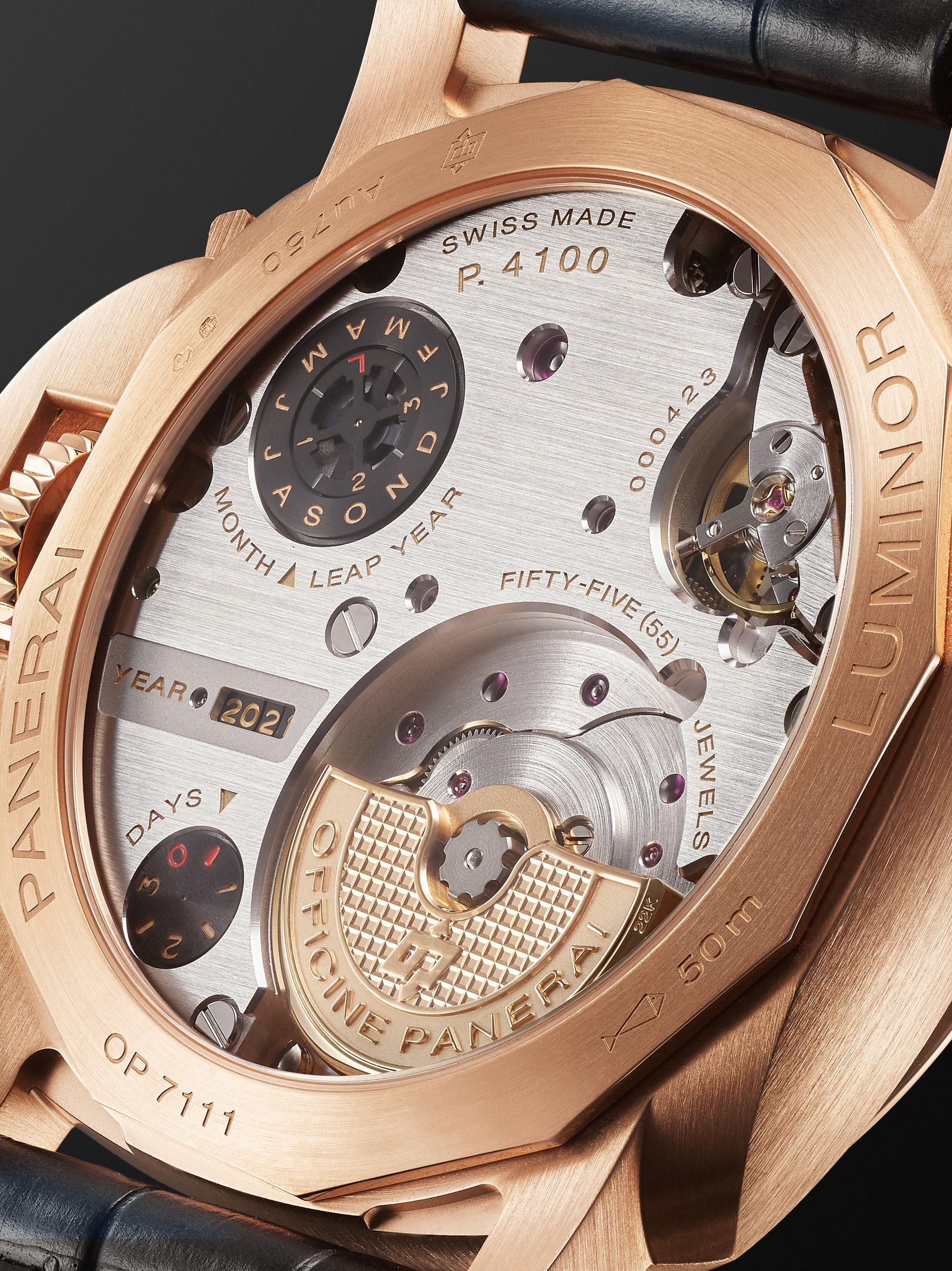 PANERAI Luminor Perpetual Calendar Automatic 44mm Goldtech and Alligator Watch, Ref. No. PAM00742
