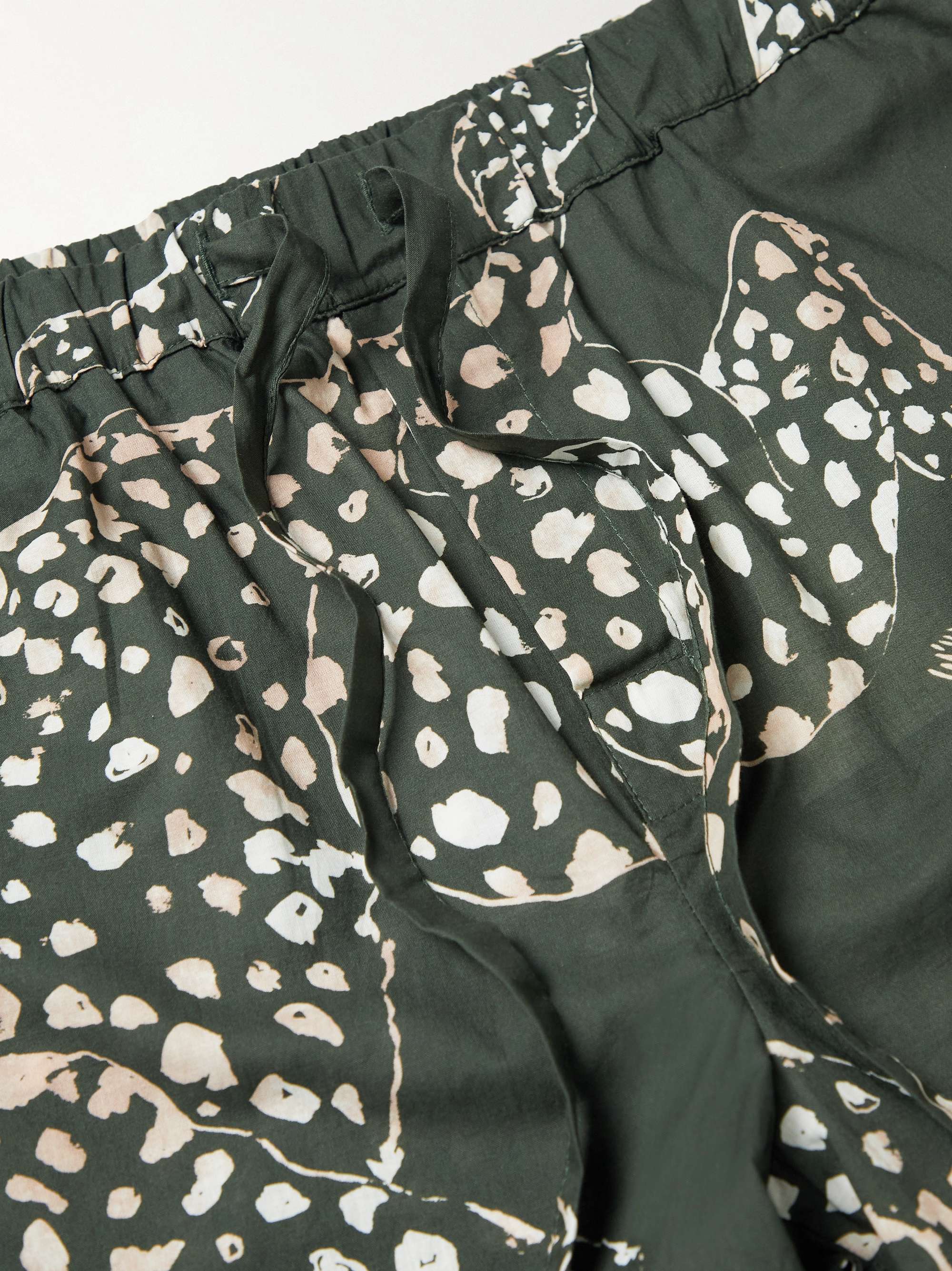 DESMOND & DEMPSEY Printed Cotton-Poplin Pyjama Shorts