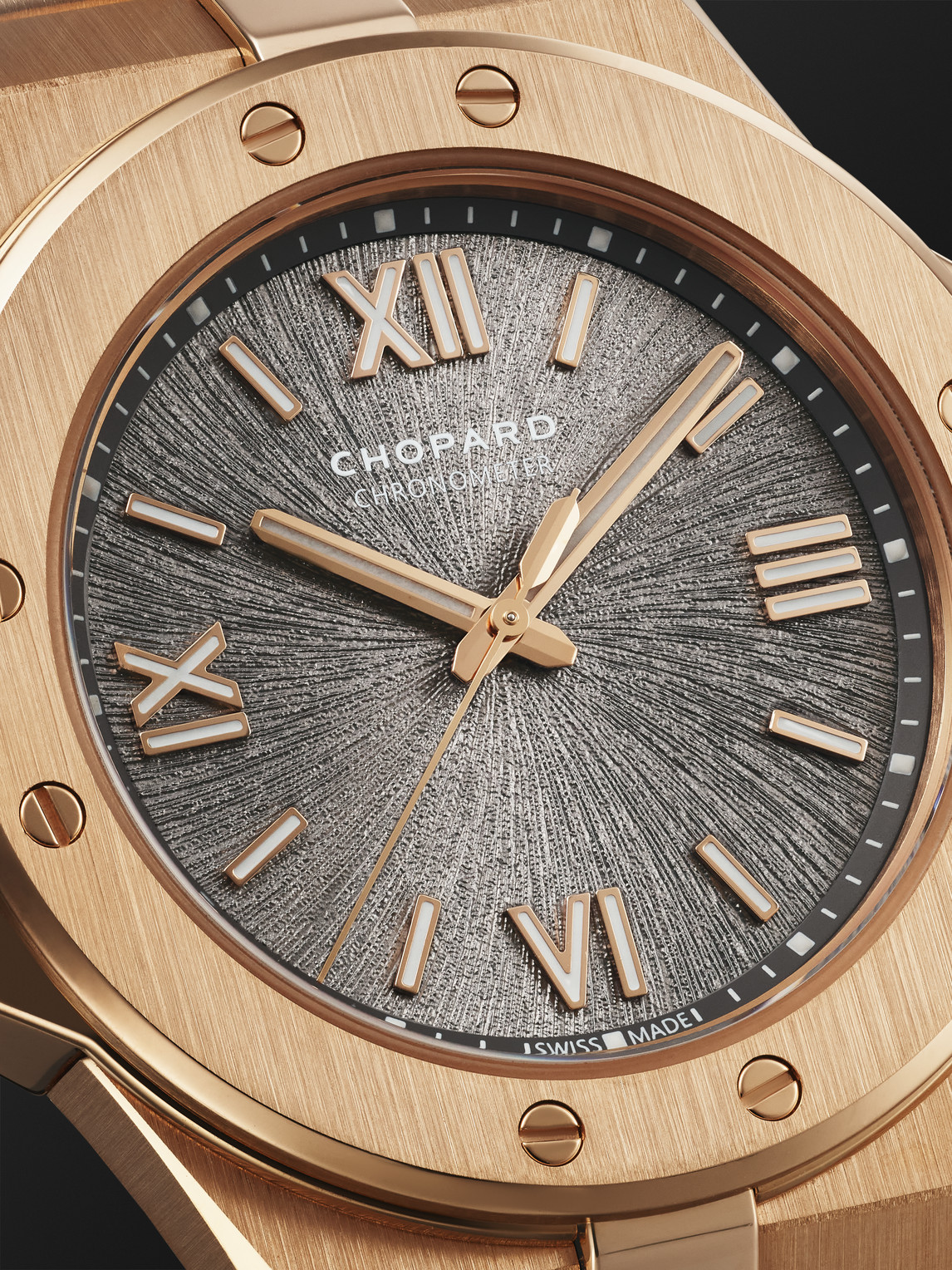 Shop Chopard Alpine Eagle Automatic 36mm Brushed 18-karat Rose Gold Watch, Ref. No. 295370-5001