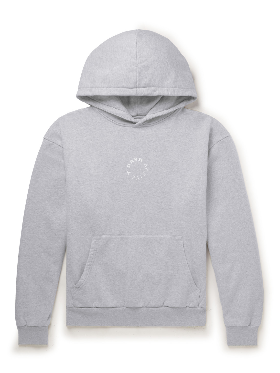 7 DAYS ACTIVE – Monday Logo-Print Organic Cotton-Jersey Hoodie