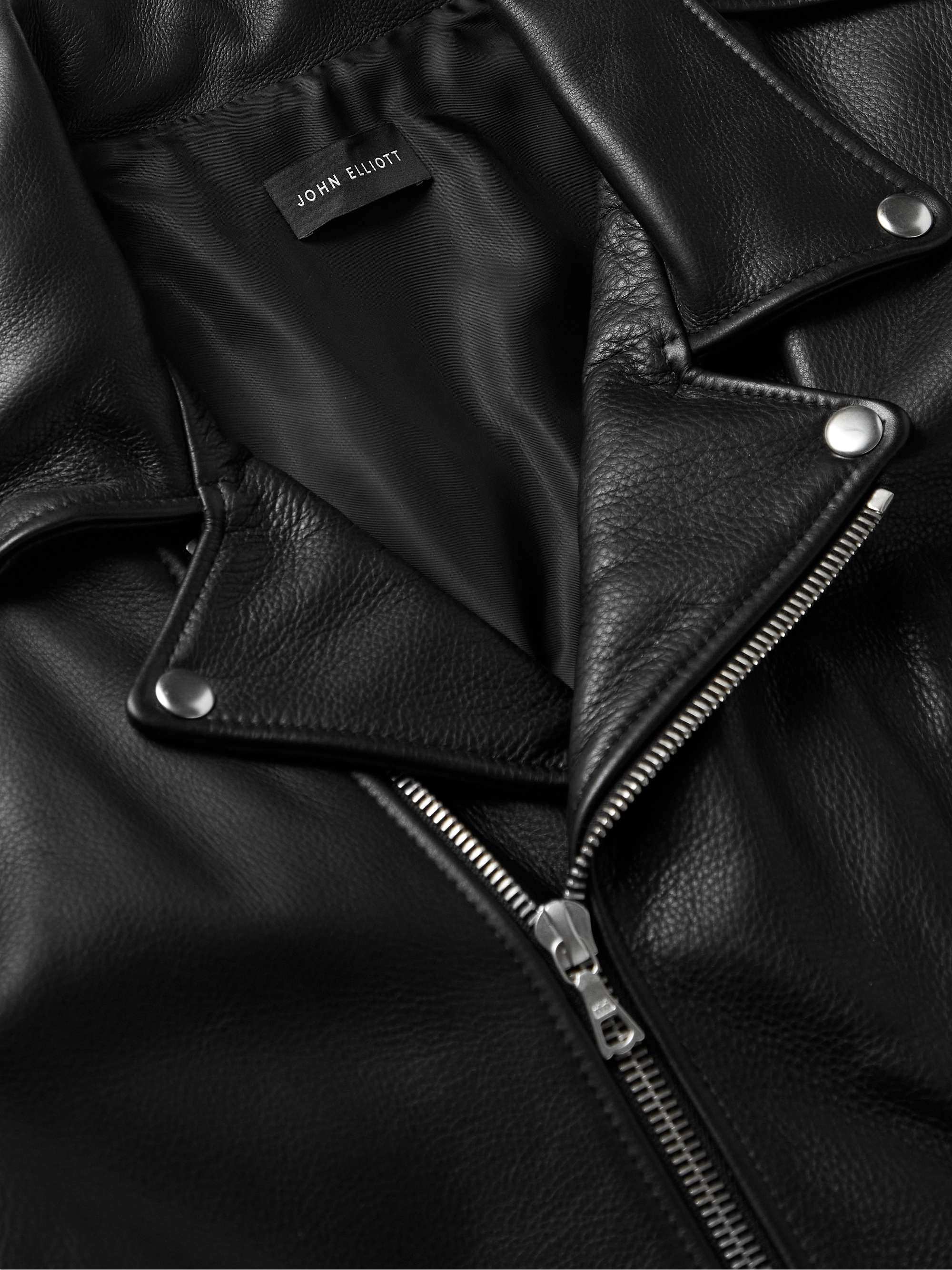 JOHN ELLIOTT Slim-Fit Full-Grain Leather Biker Jacket