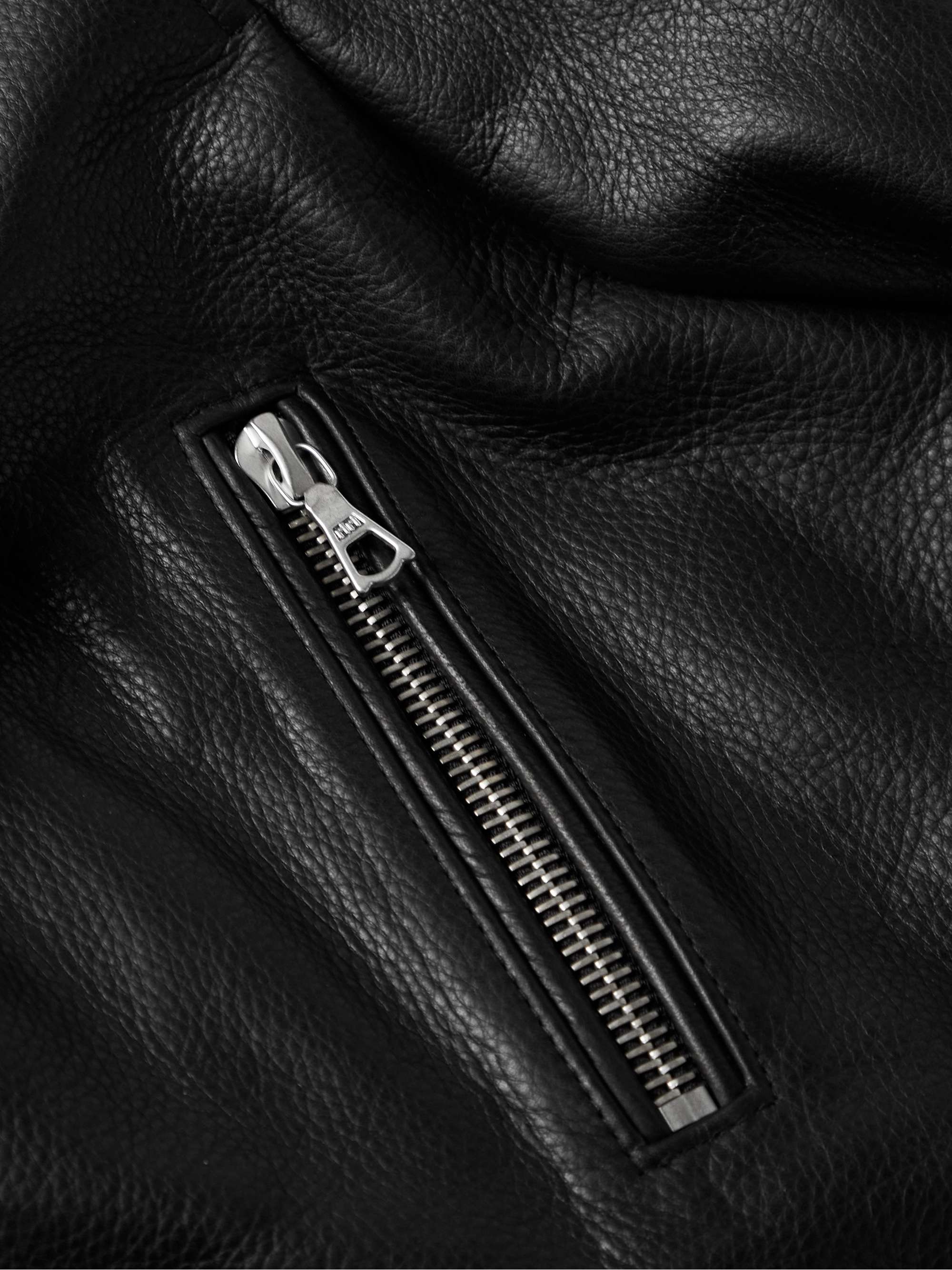 JOHN ELLIOTT Slim-Fit Full-Grain Leather Biker Jacket