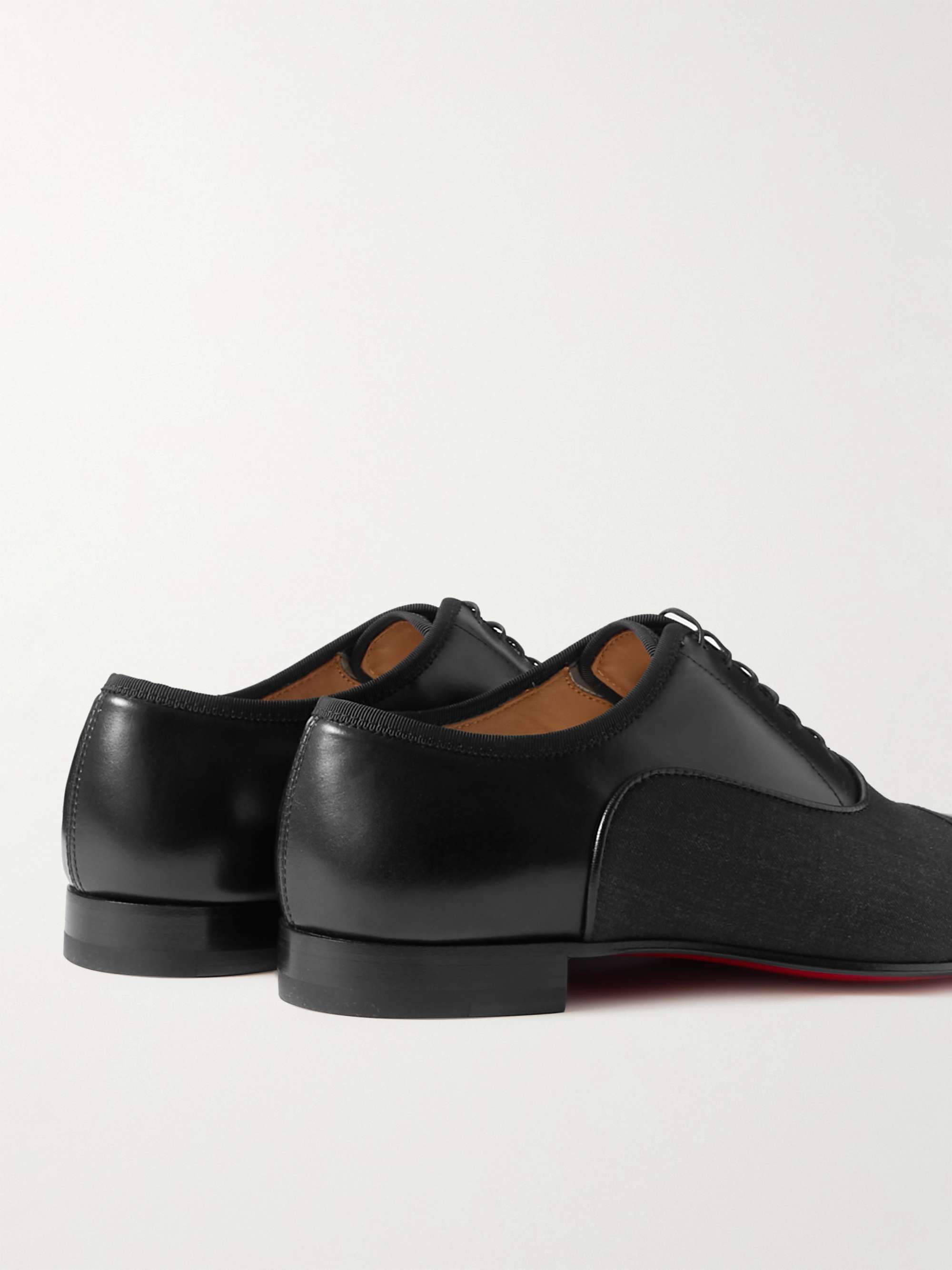 CHRISTIAN LOUBOUTIN Greggo Leather and Canvas Oxford Shoes